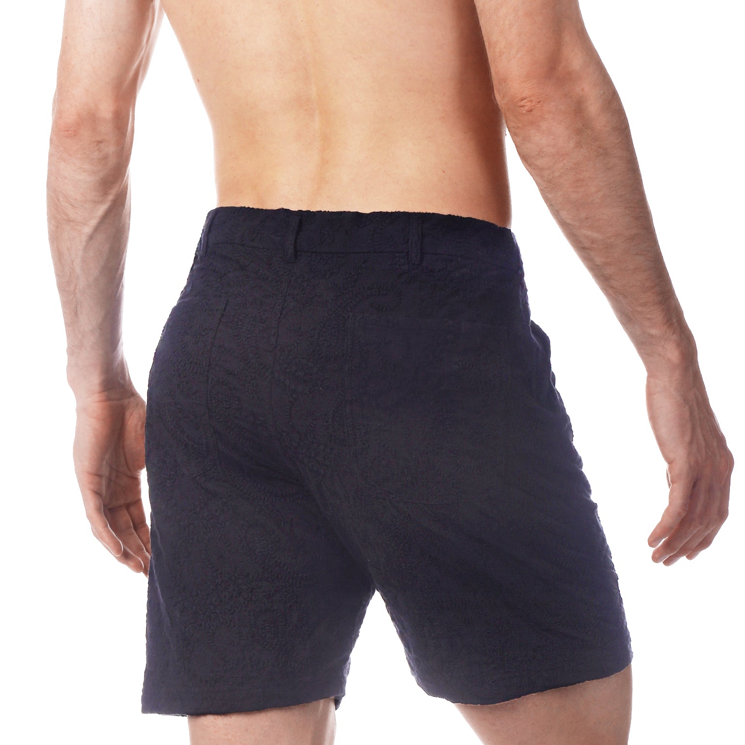 Black Artisan Stitch Beach Short