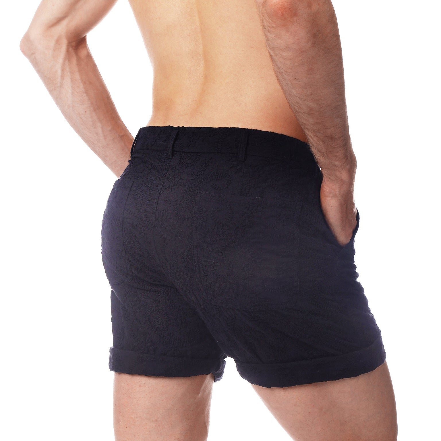 Black Artisan Stitch Beach Short