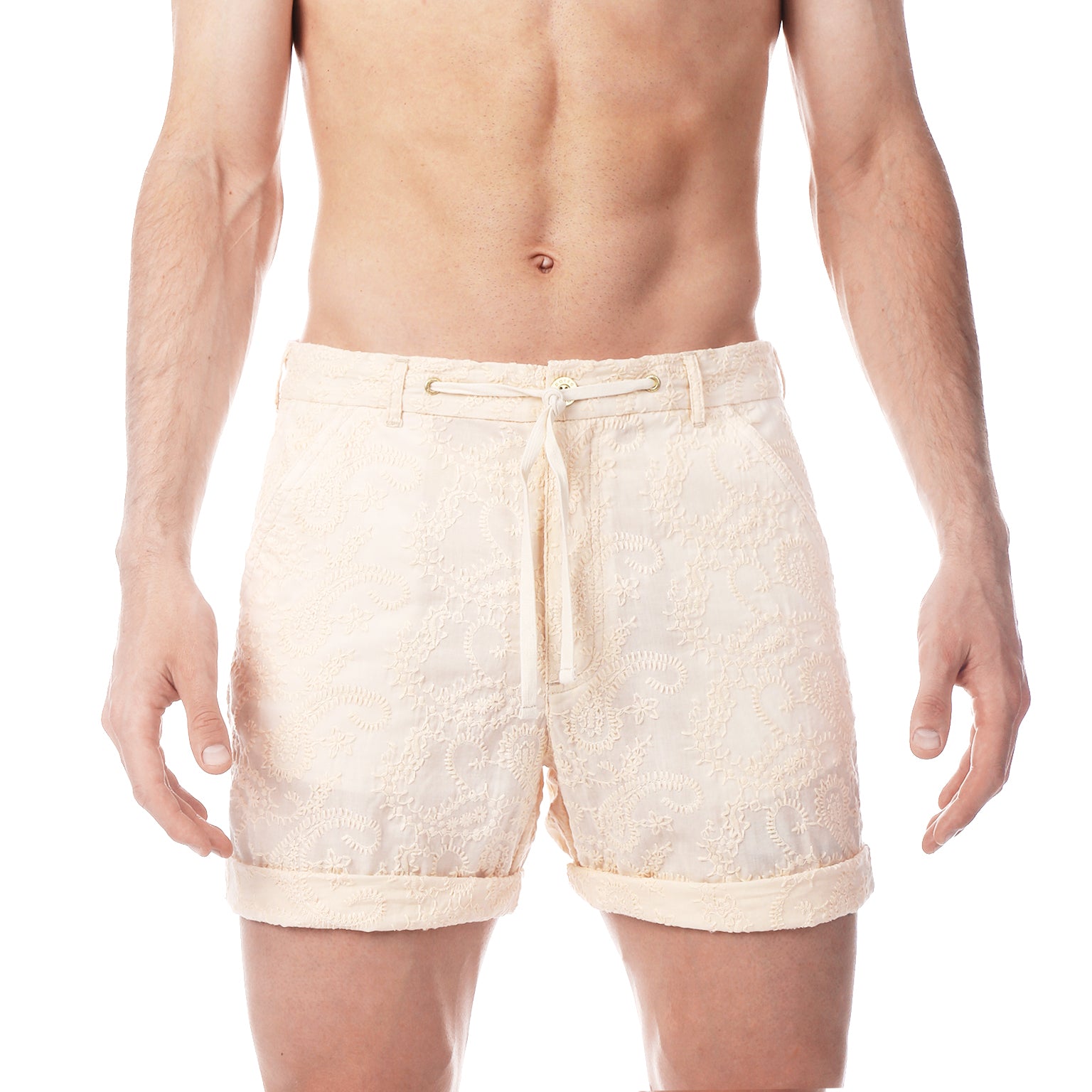 SAVE 50%- Parchment Artisan Stitch Beach Short