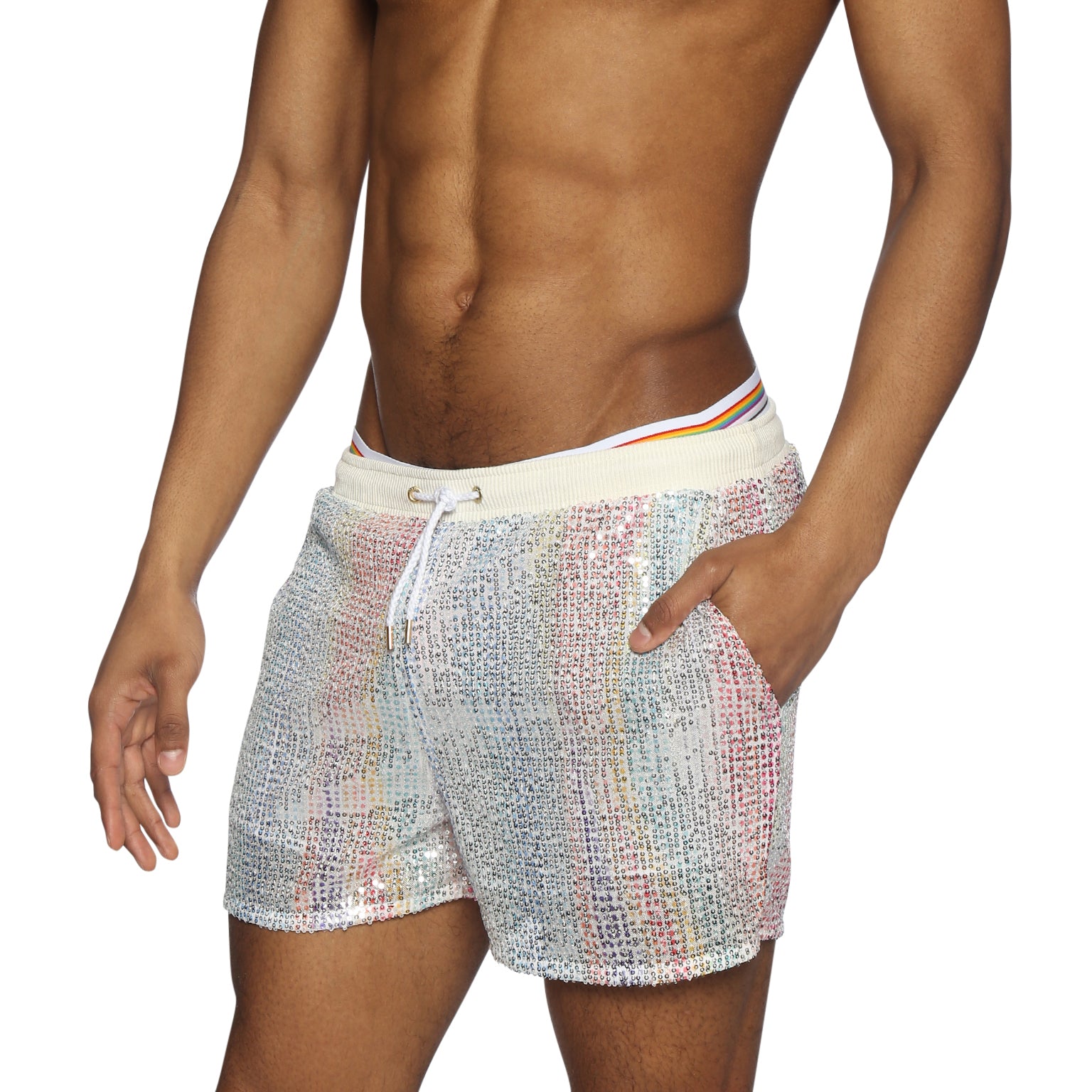 PRIDE EDITION- Funfetti White Sequin Short