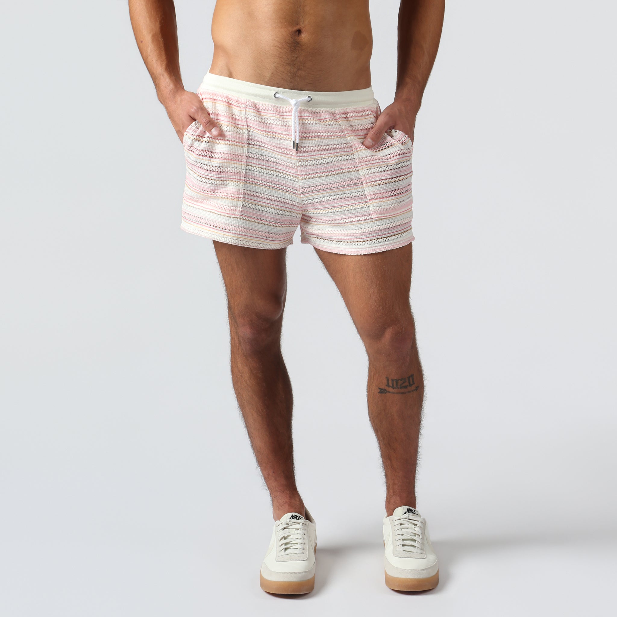 NEW- Blush Stripe Argento Knit Short
