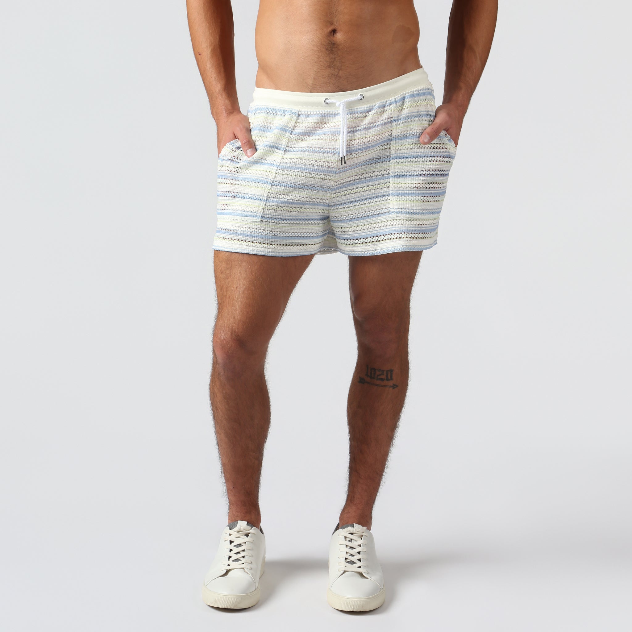 NEW- Ice Stripe Argento Knit Short