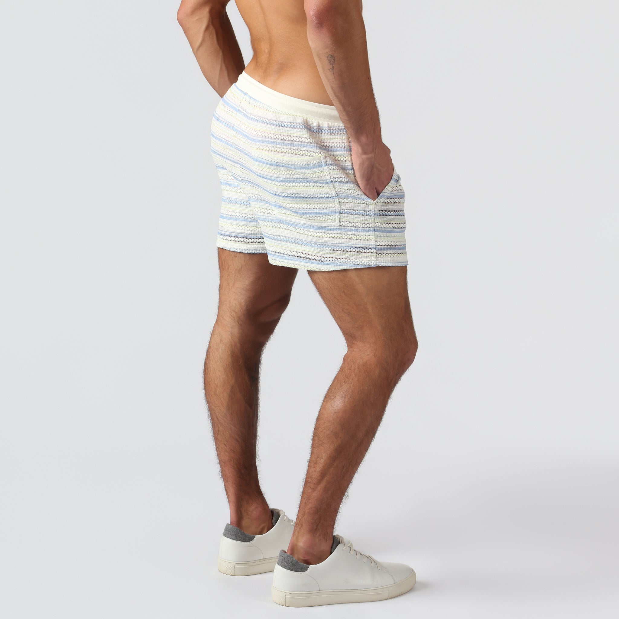 NEW- Ice Stripe Argento Knit Short