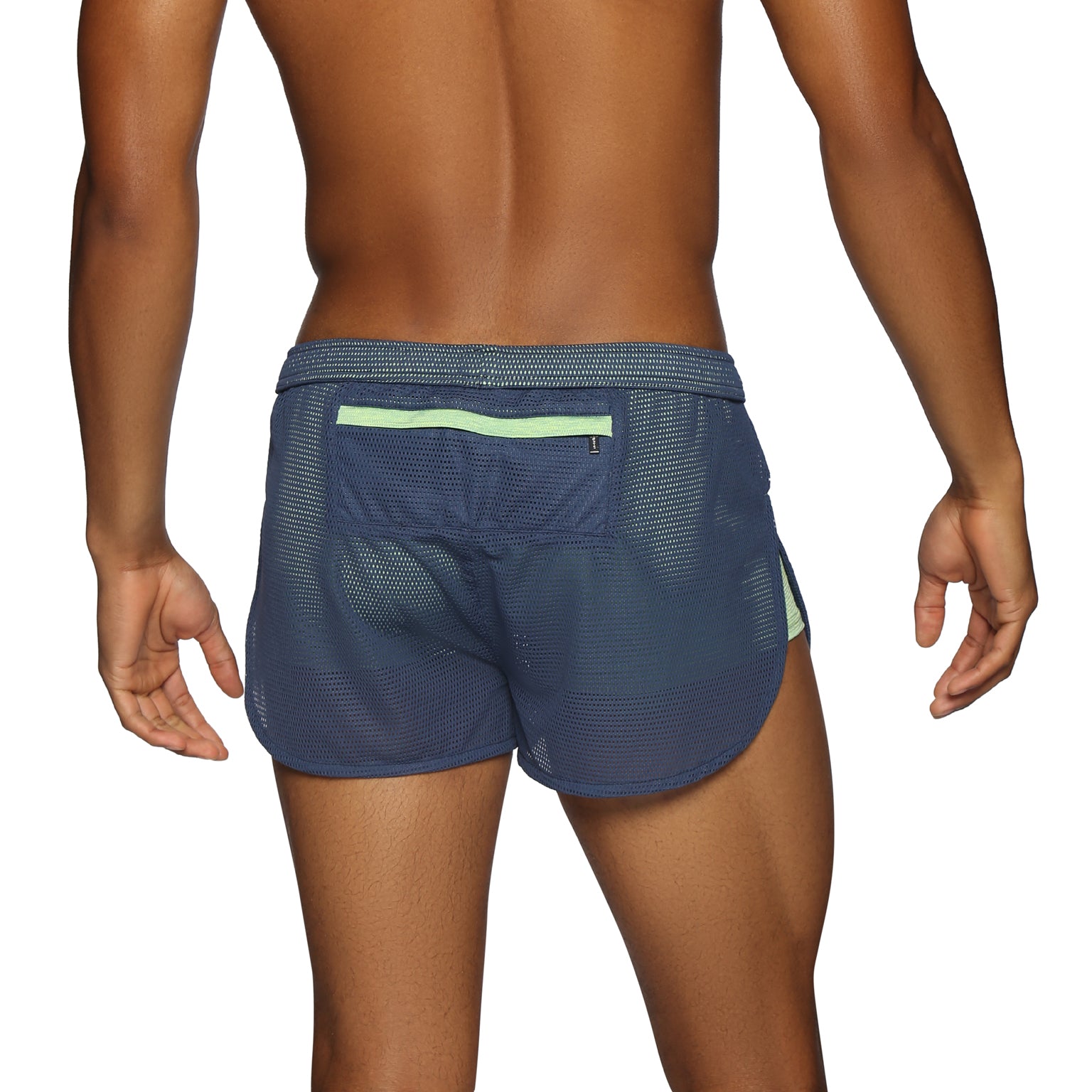 ACTIONWEAR Baltic/Lime Endurance Mesh Sprinter Short - parke & ronen