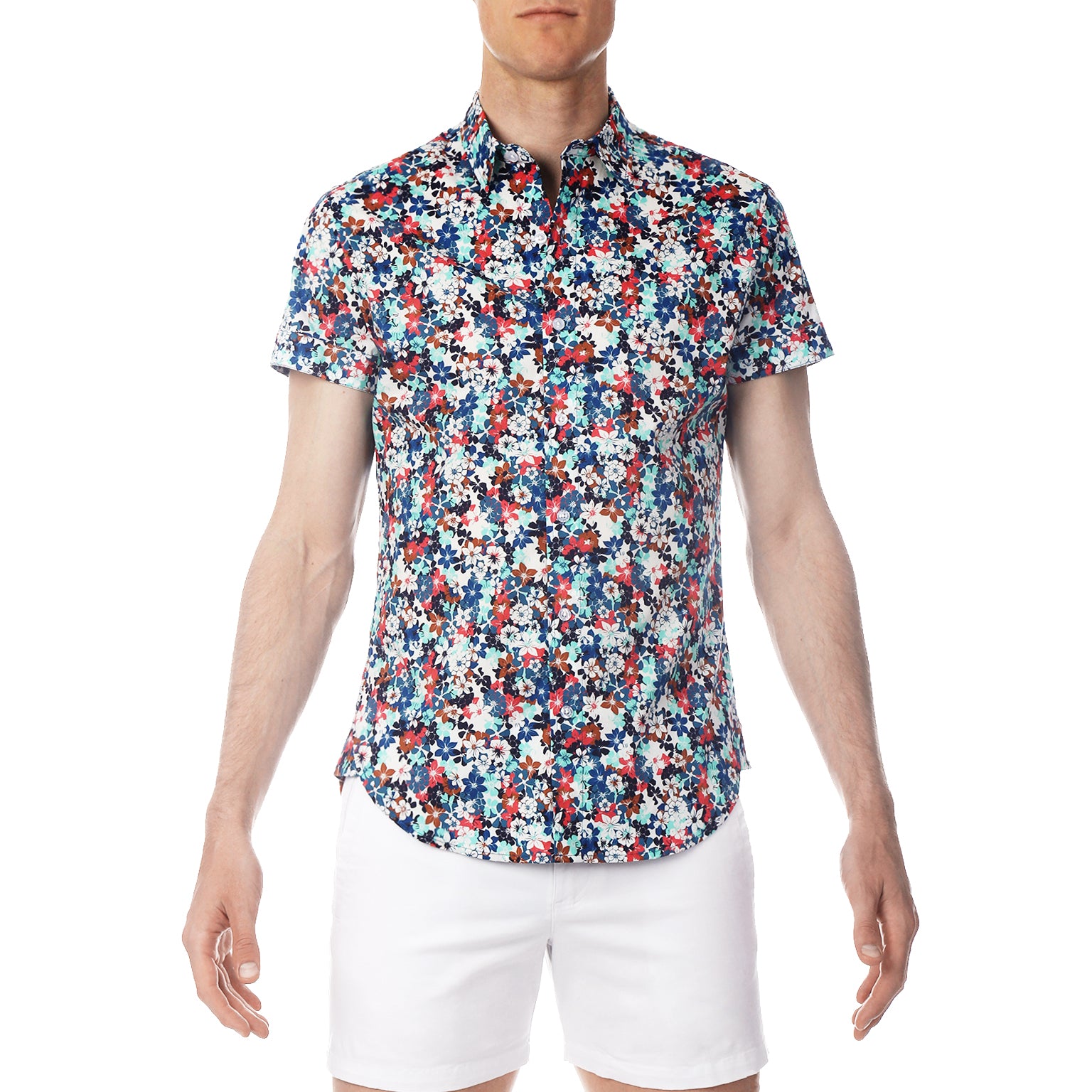 Blue Camelia Print Bal Harbour Shirt