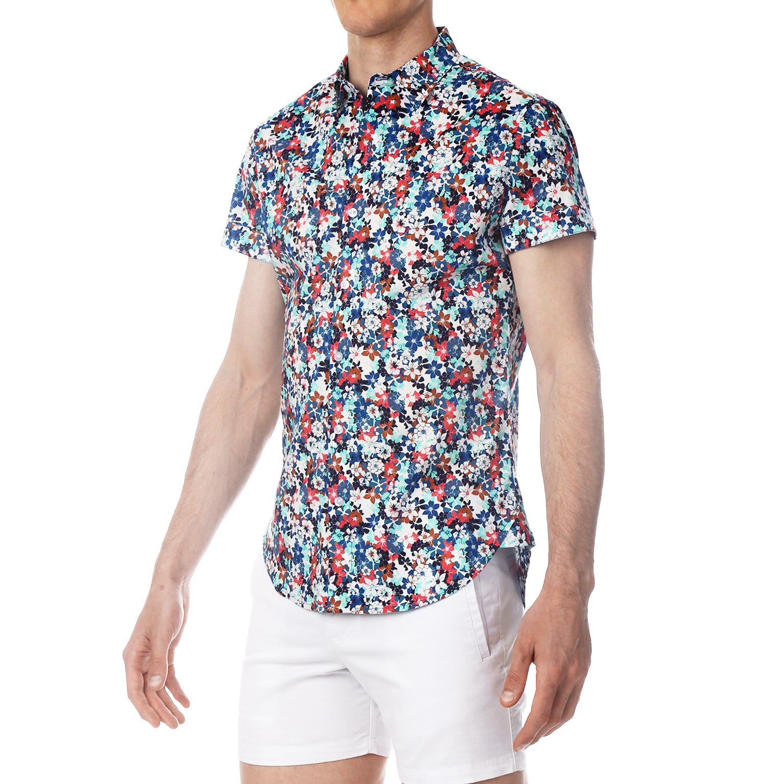 Blue Camelia Print Bal Harbour Shirt