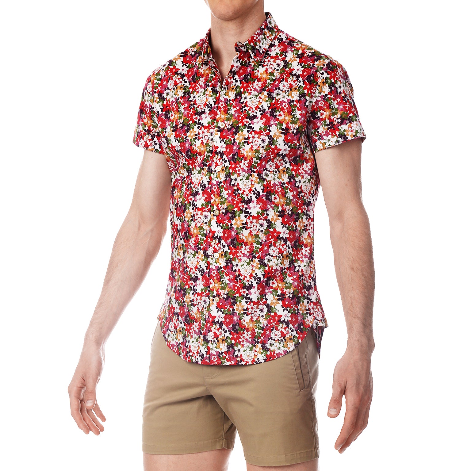 Pink Camelia Print Bal Harbour Shirt