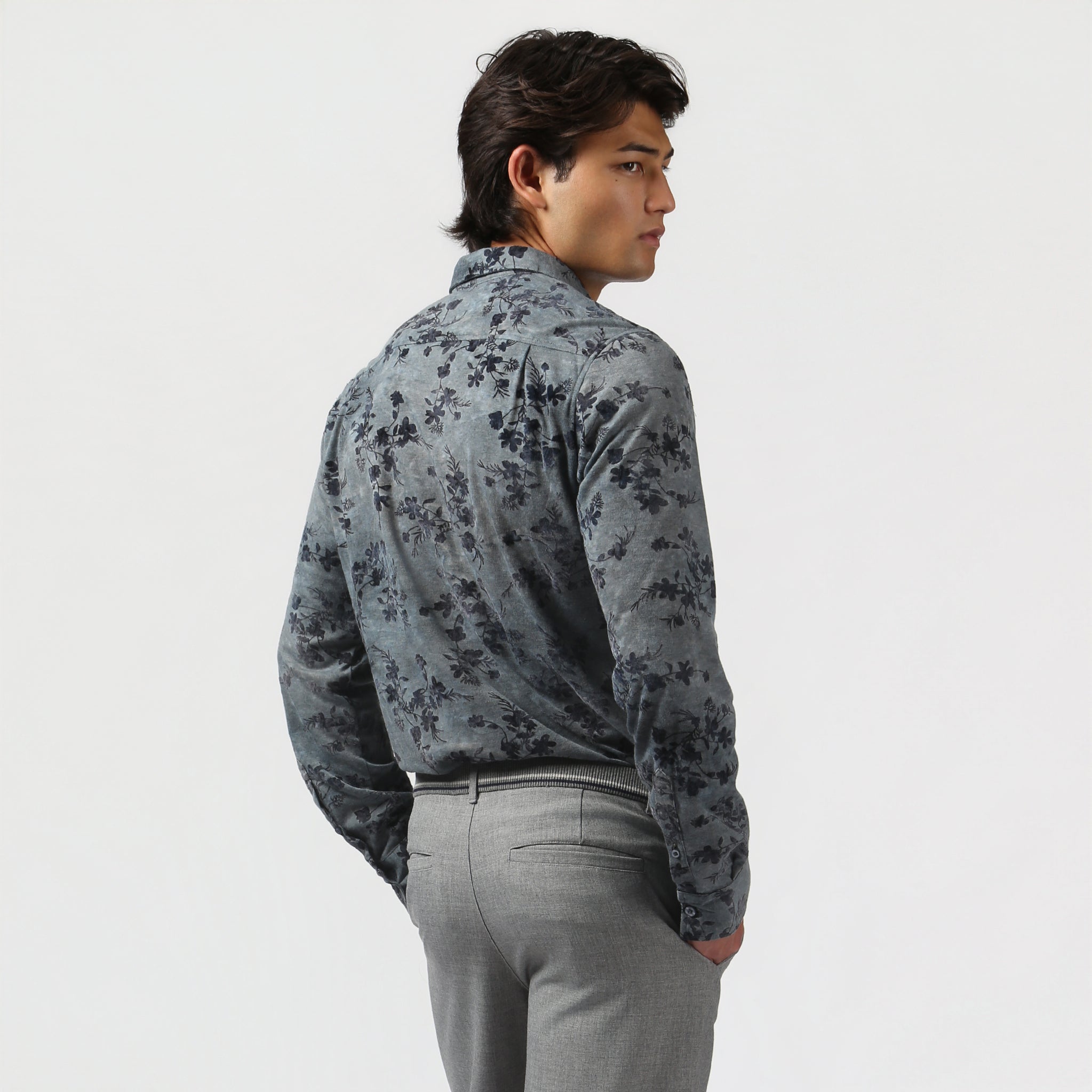 NEW- Lavender Grey Vale Rib Knit Shirt