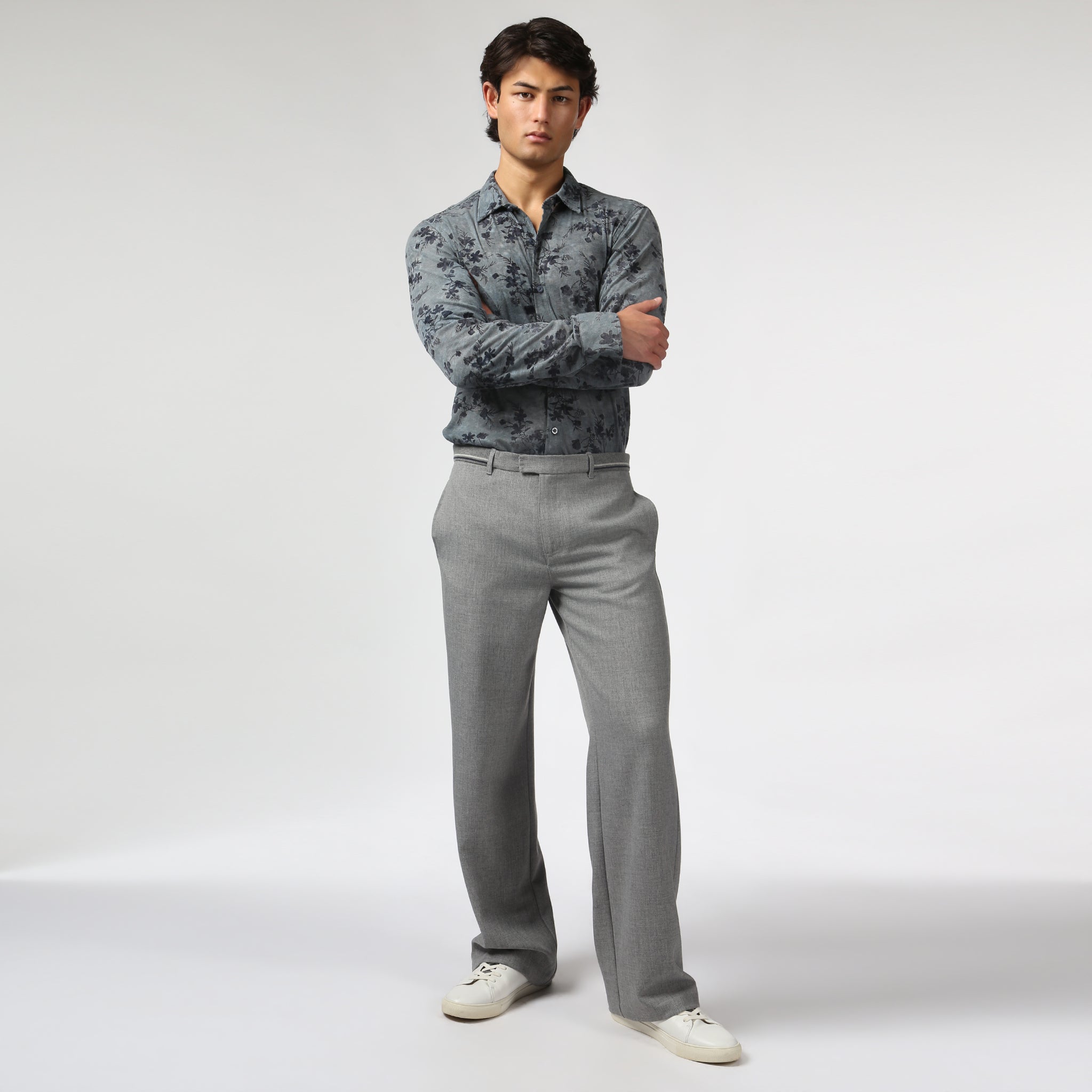 NEW- Lavender Grey Vale Rib Knit Shirt