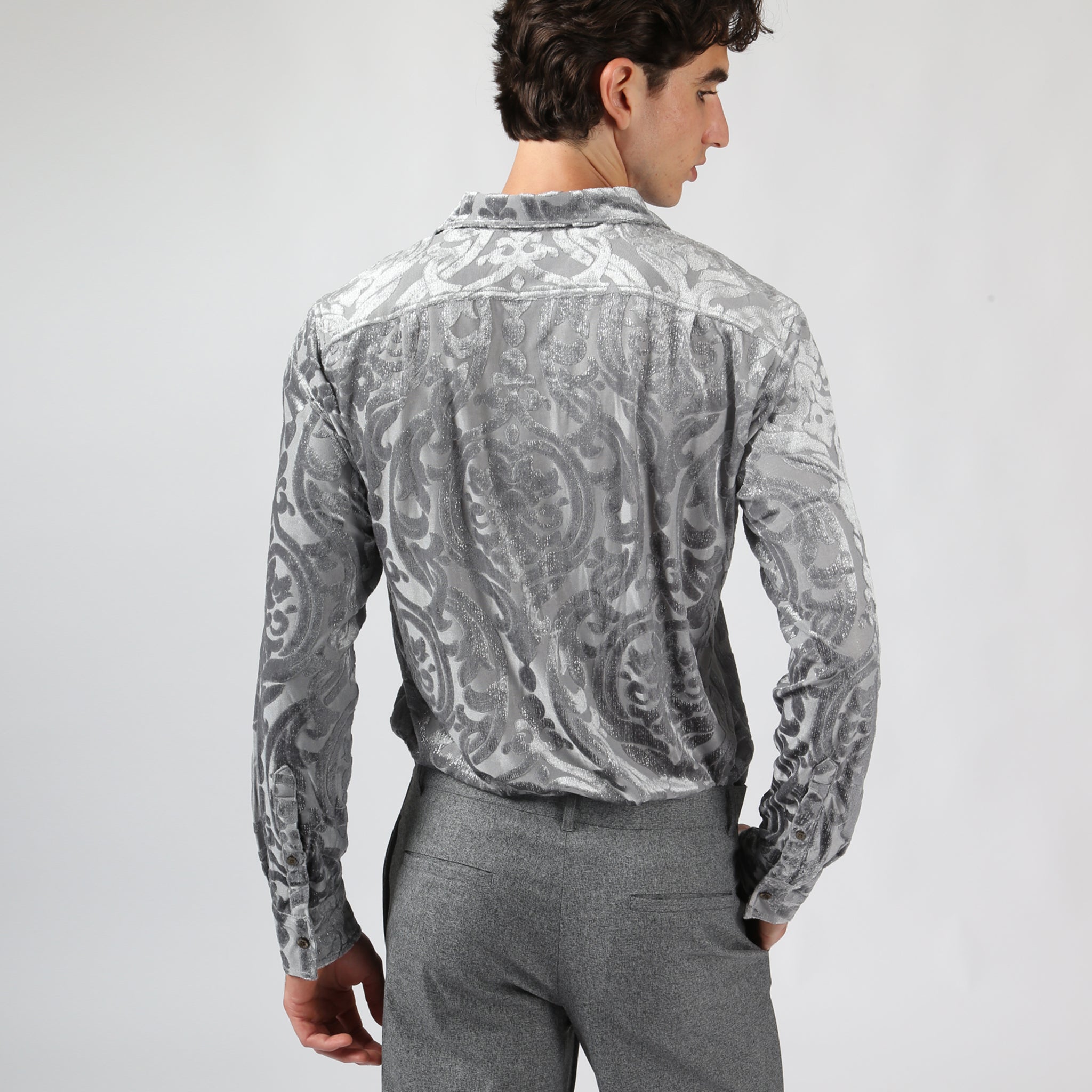Pewter Chambord Cut Velvet Shirt
