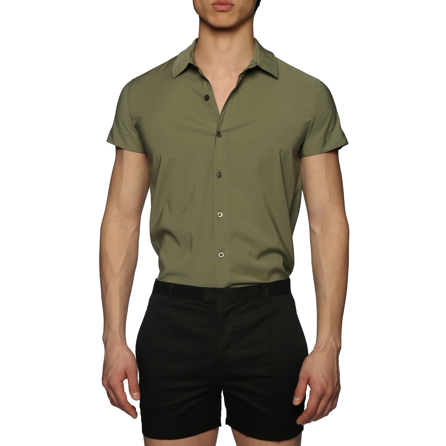 SPRING '24- Olive Stretch Rayon Bal Harbor Shirt