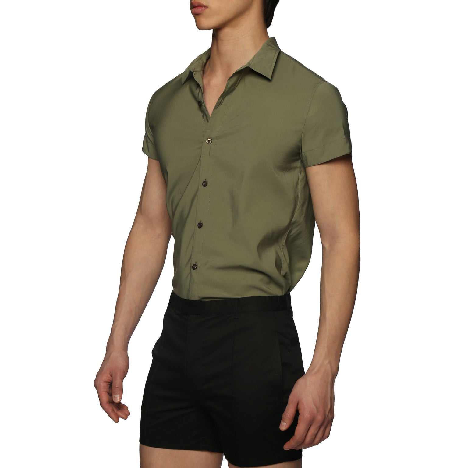 SPRING '24- Olive Stretch Rayon Bal Harbor Shirt