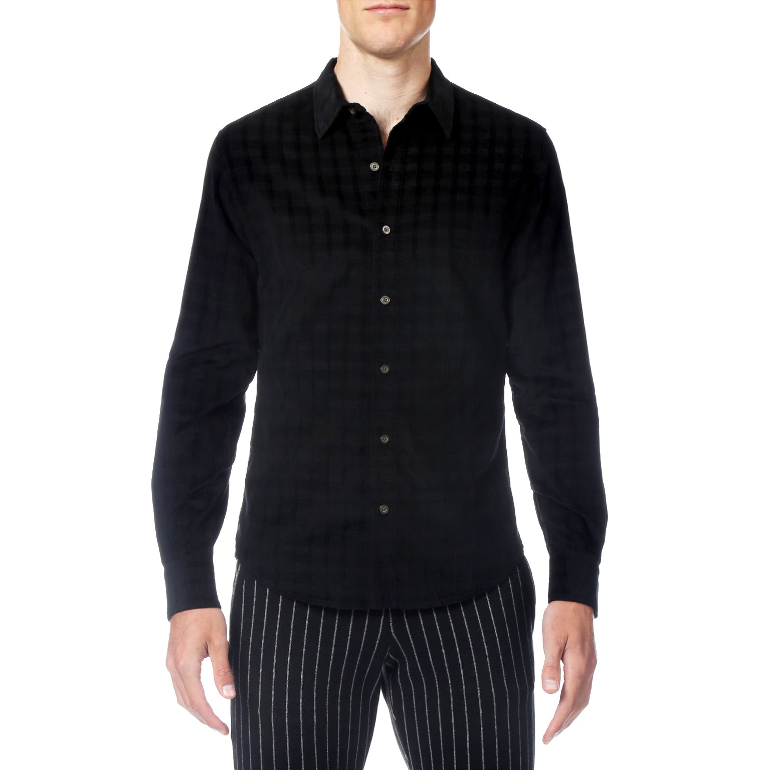 SAVE 70%- Black Corduroy Check Shirt