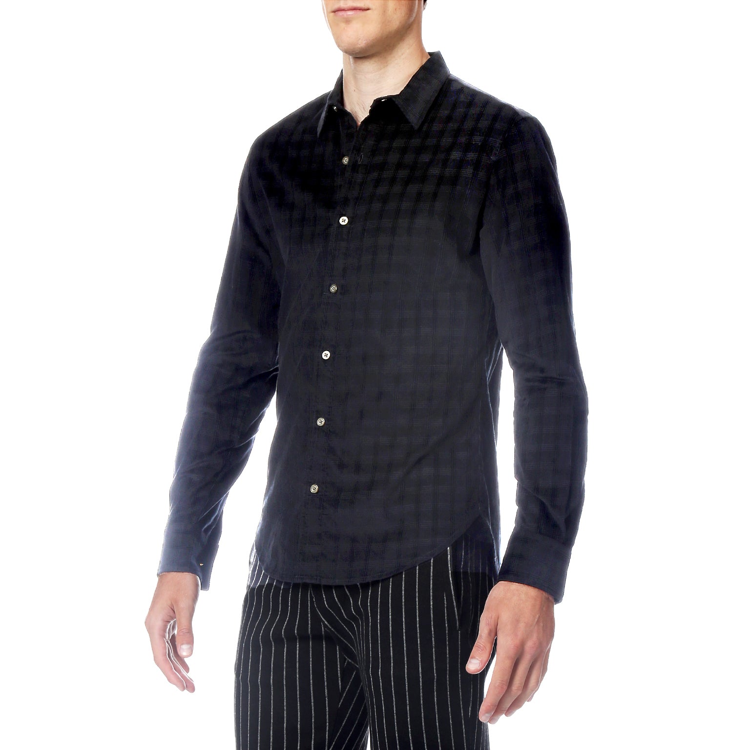 SAVE 70%- Black Corduroy Check Shirt