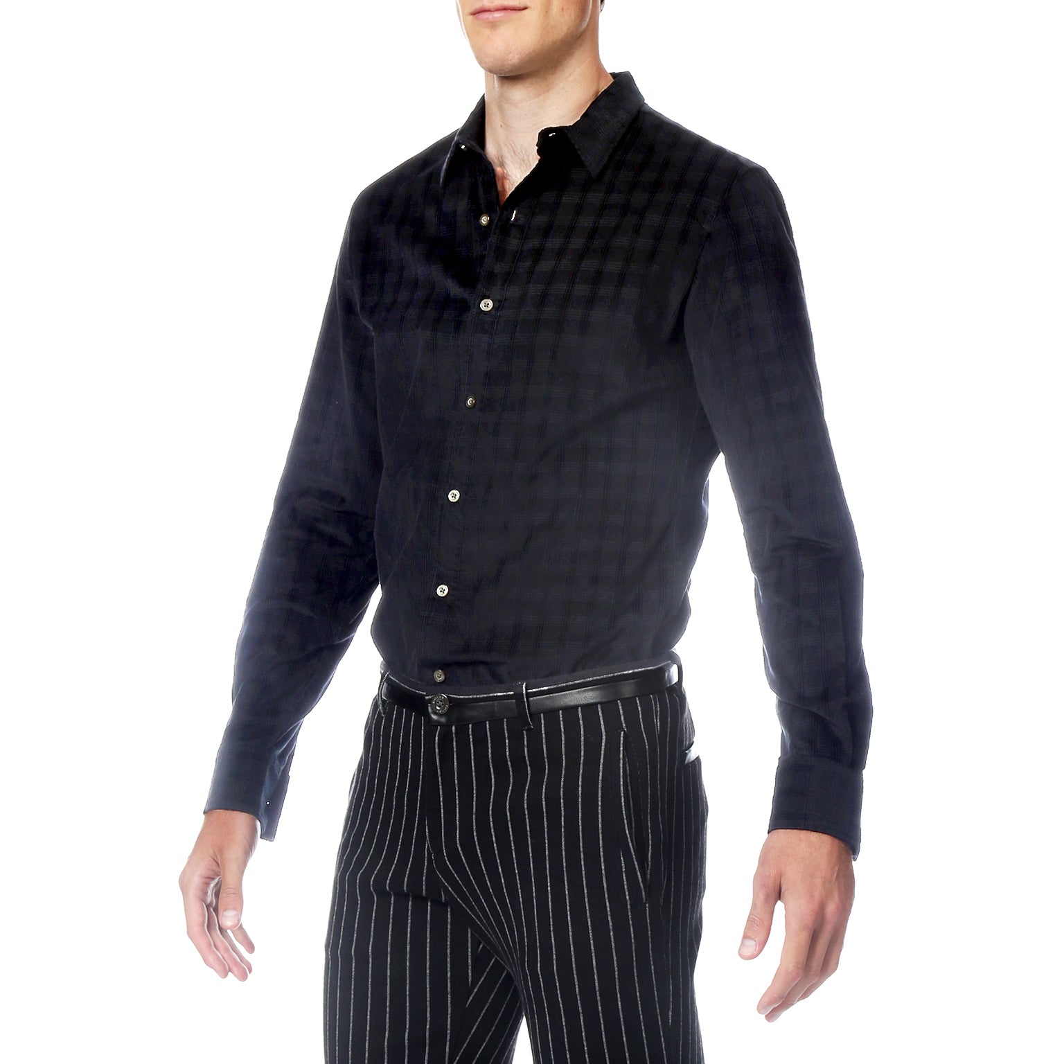 SAVE 70%- Black Corduroy Check Shirt