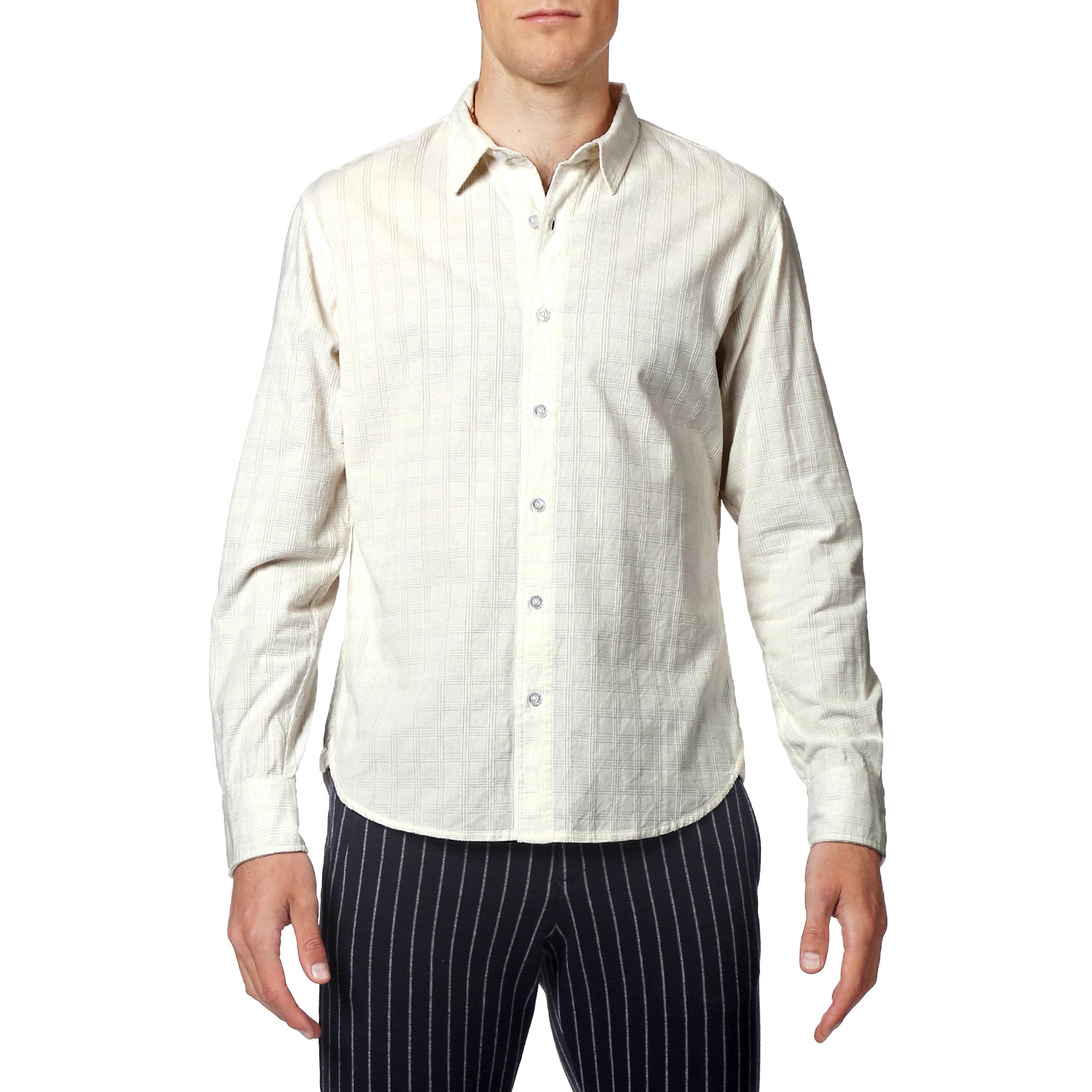 Winter White Corduroy Check Shirt