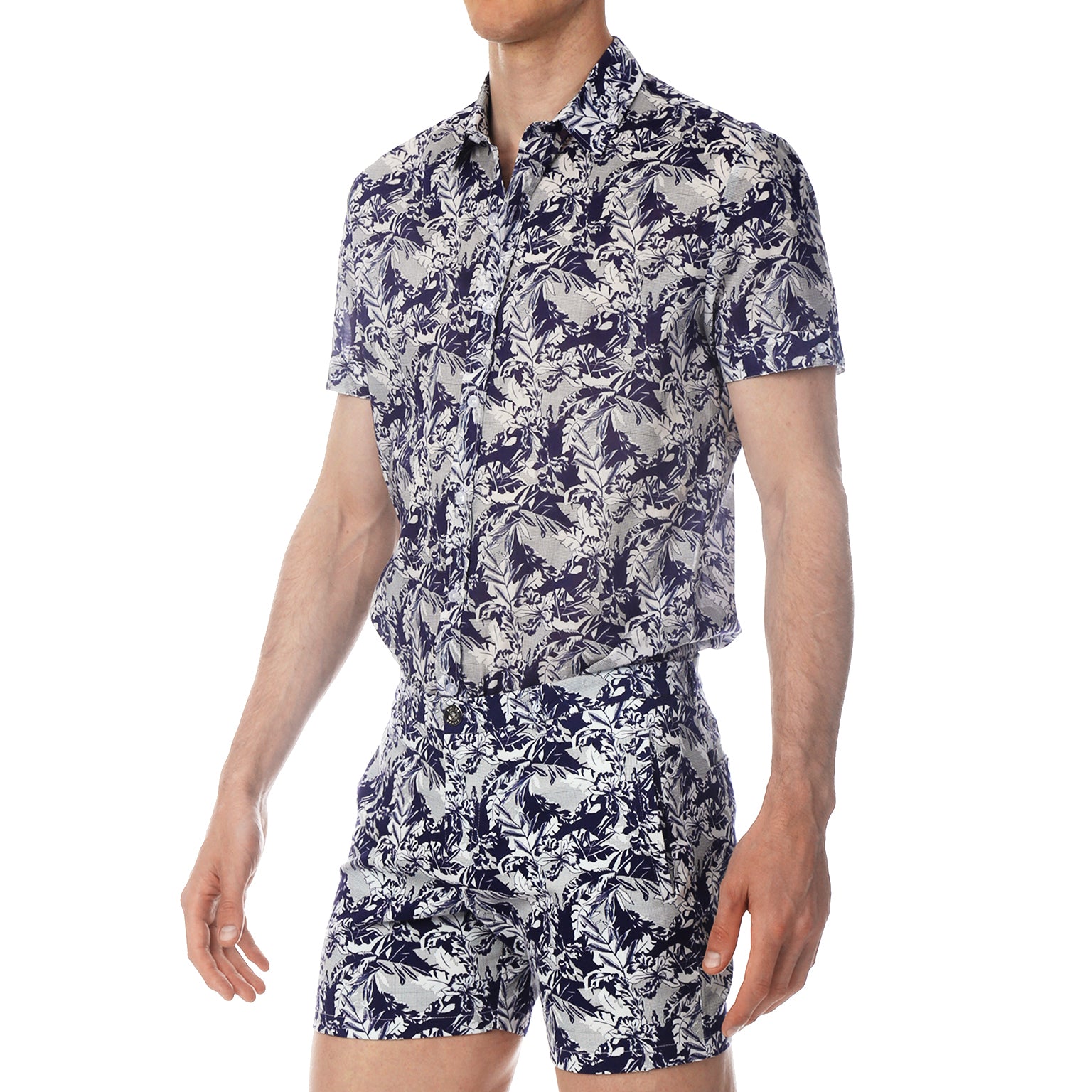 Navy Lichtenstein Print Biscayne Shirt