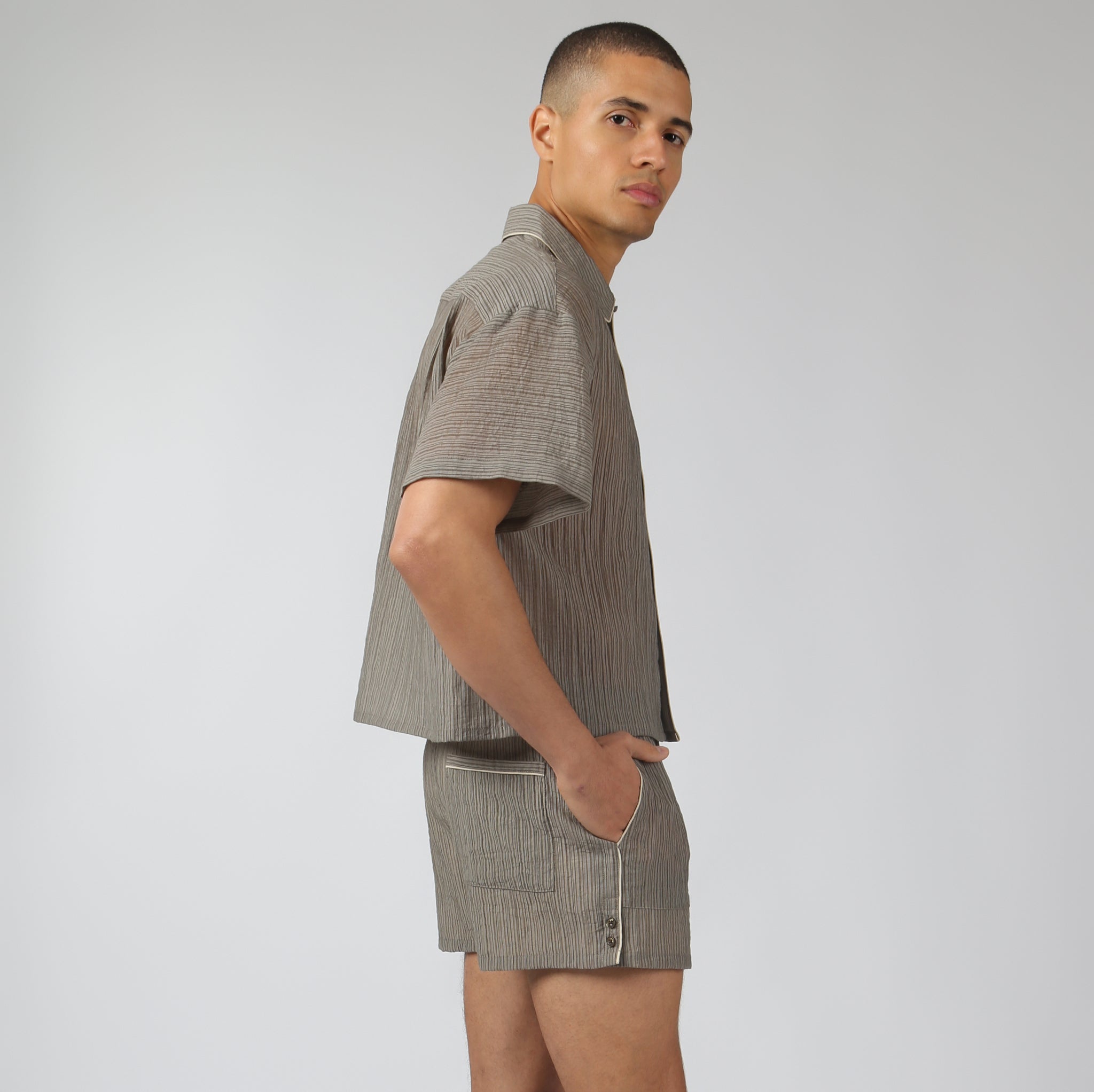 NEW- Driftwood Pebble Stripe PJ Shirt