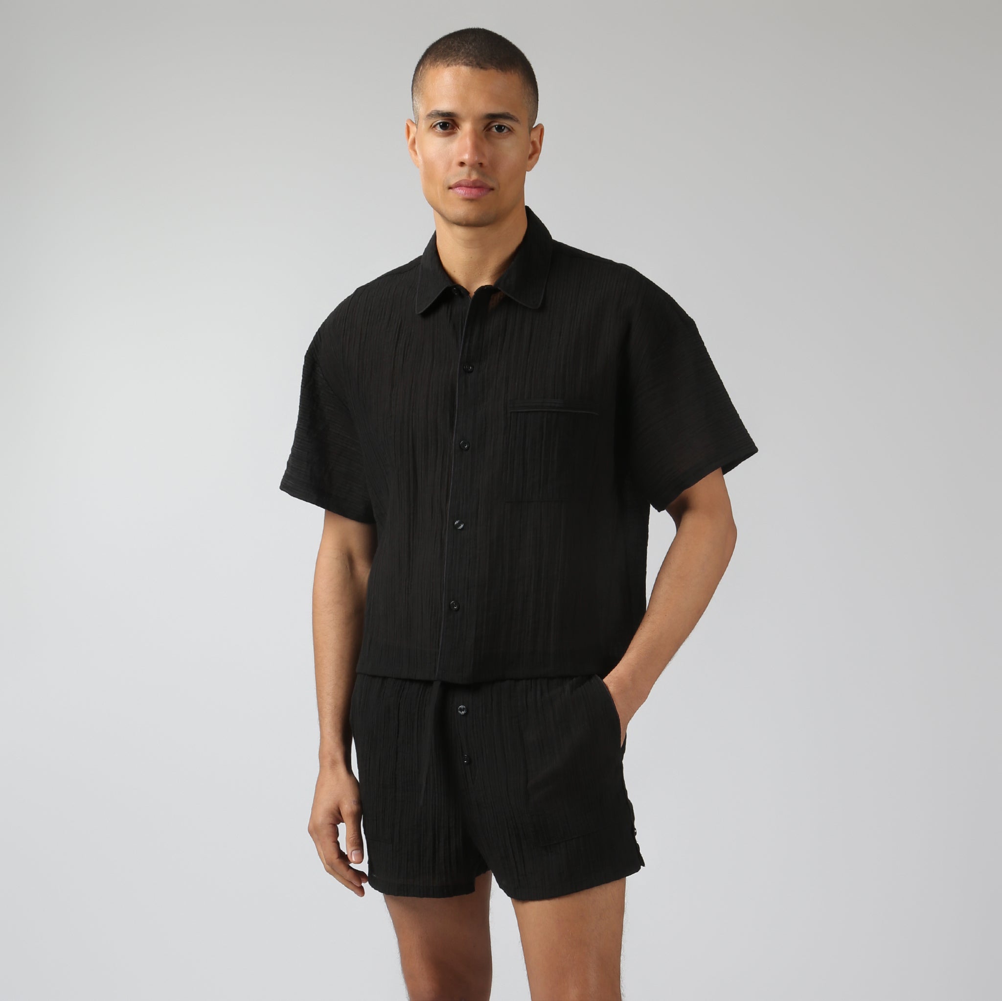 NEW- Obsidian Pebble Stripe PJ Shirt