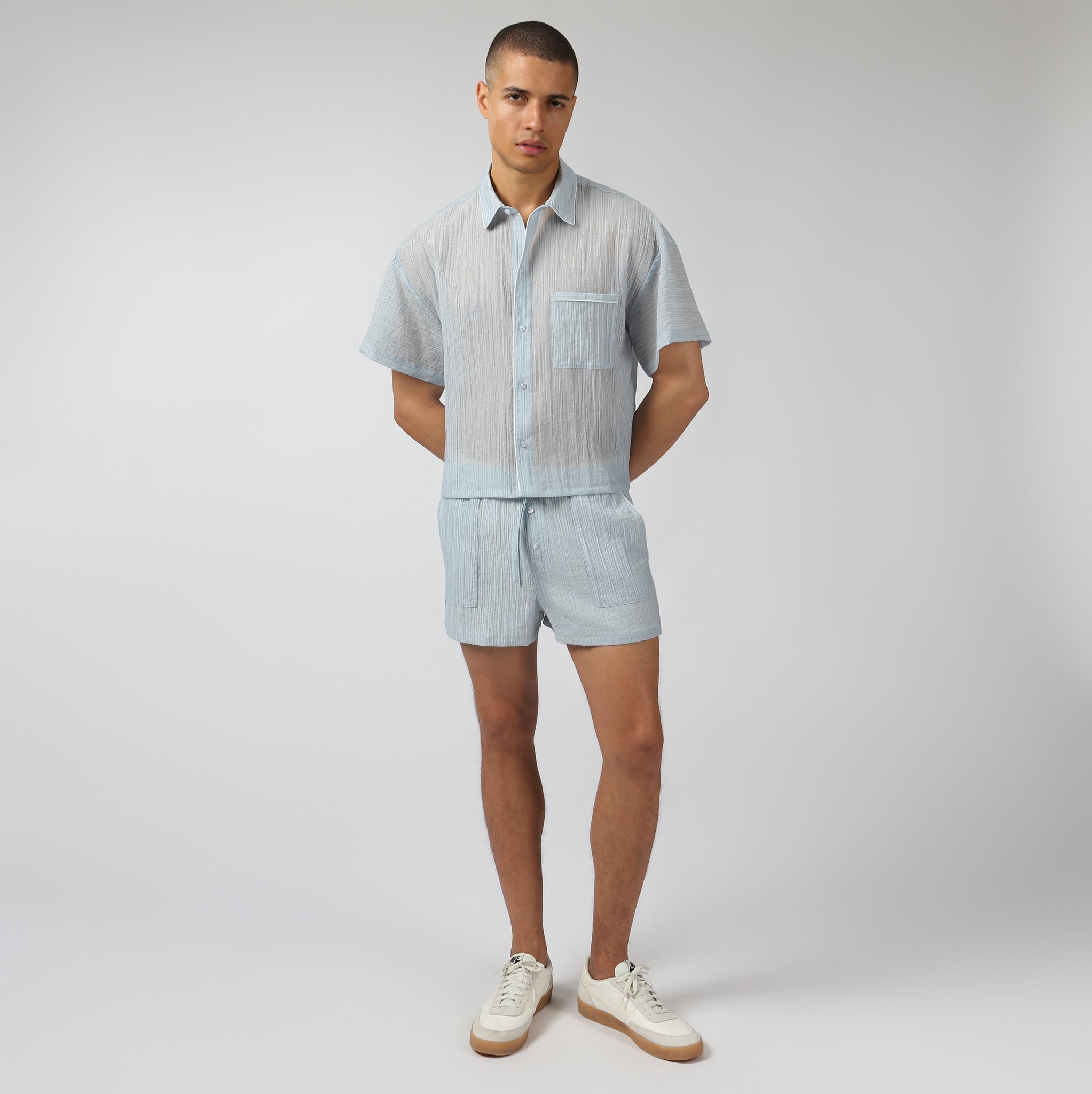 NEW- Sky Pebble Stripe PJ Shirt