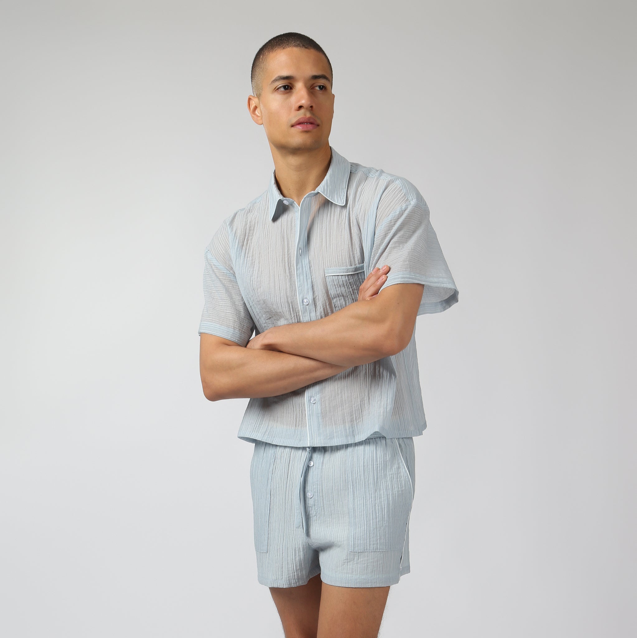 NEW- Sky Pebble Stripe PJ Shirt
