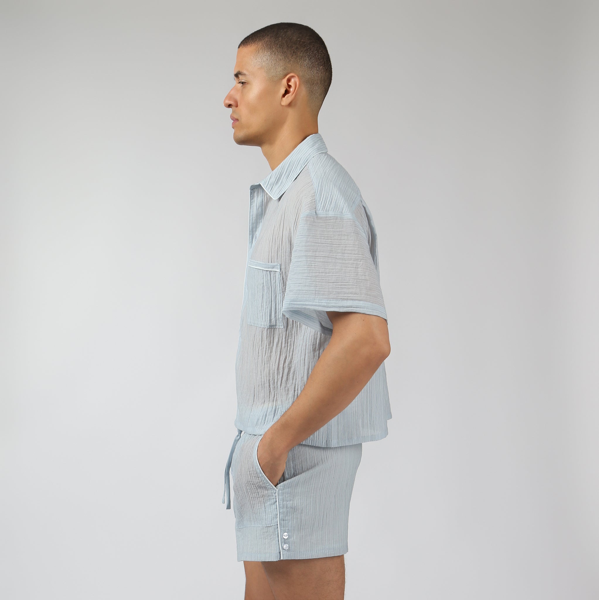 NEW- Sky Pebble Stripe PJ Shirt