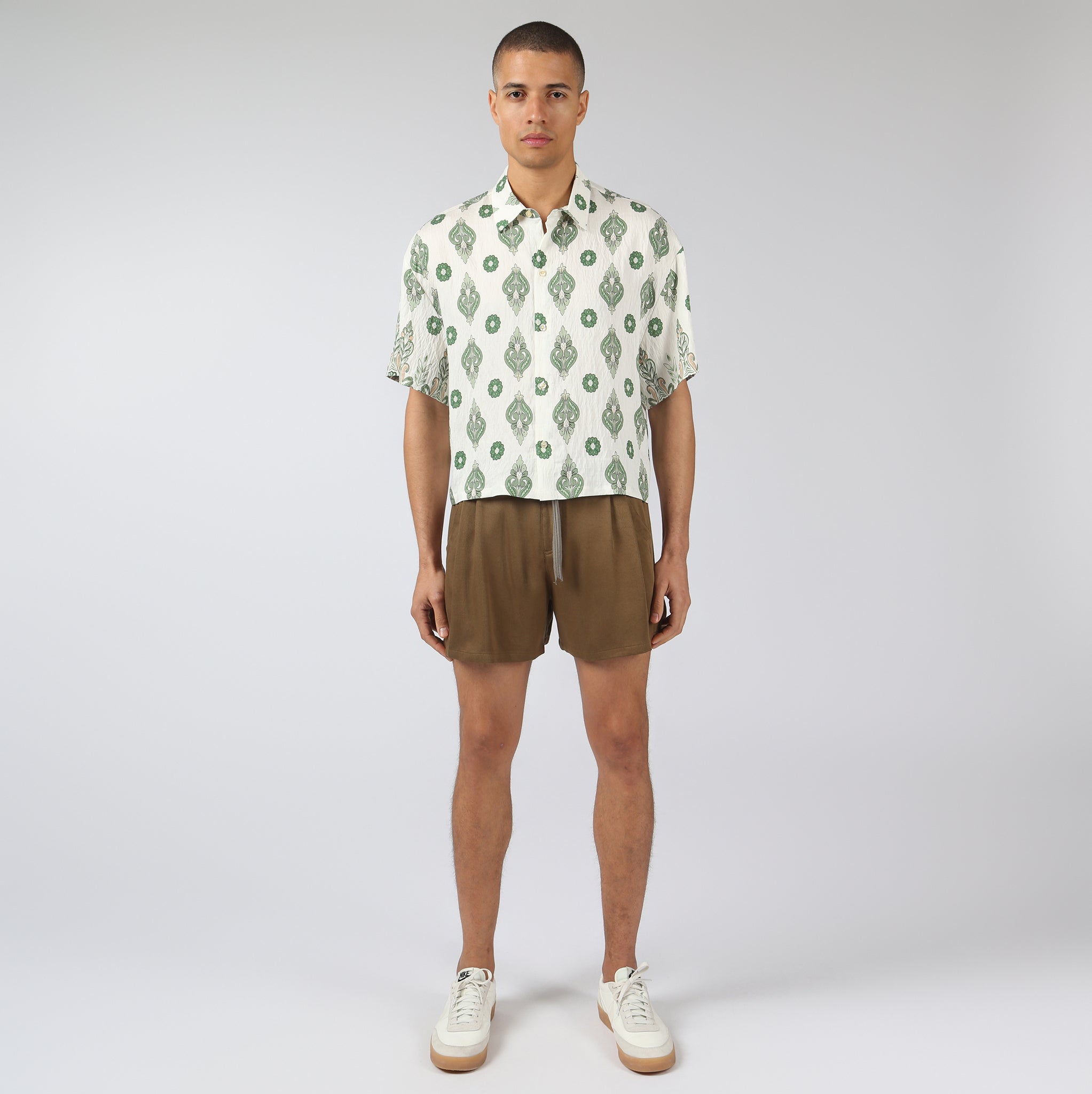 NEW- Emerald Medallion Printed Camp Shirt