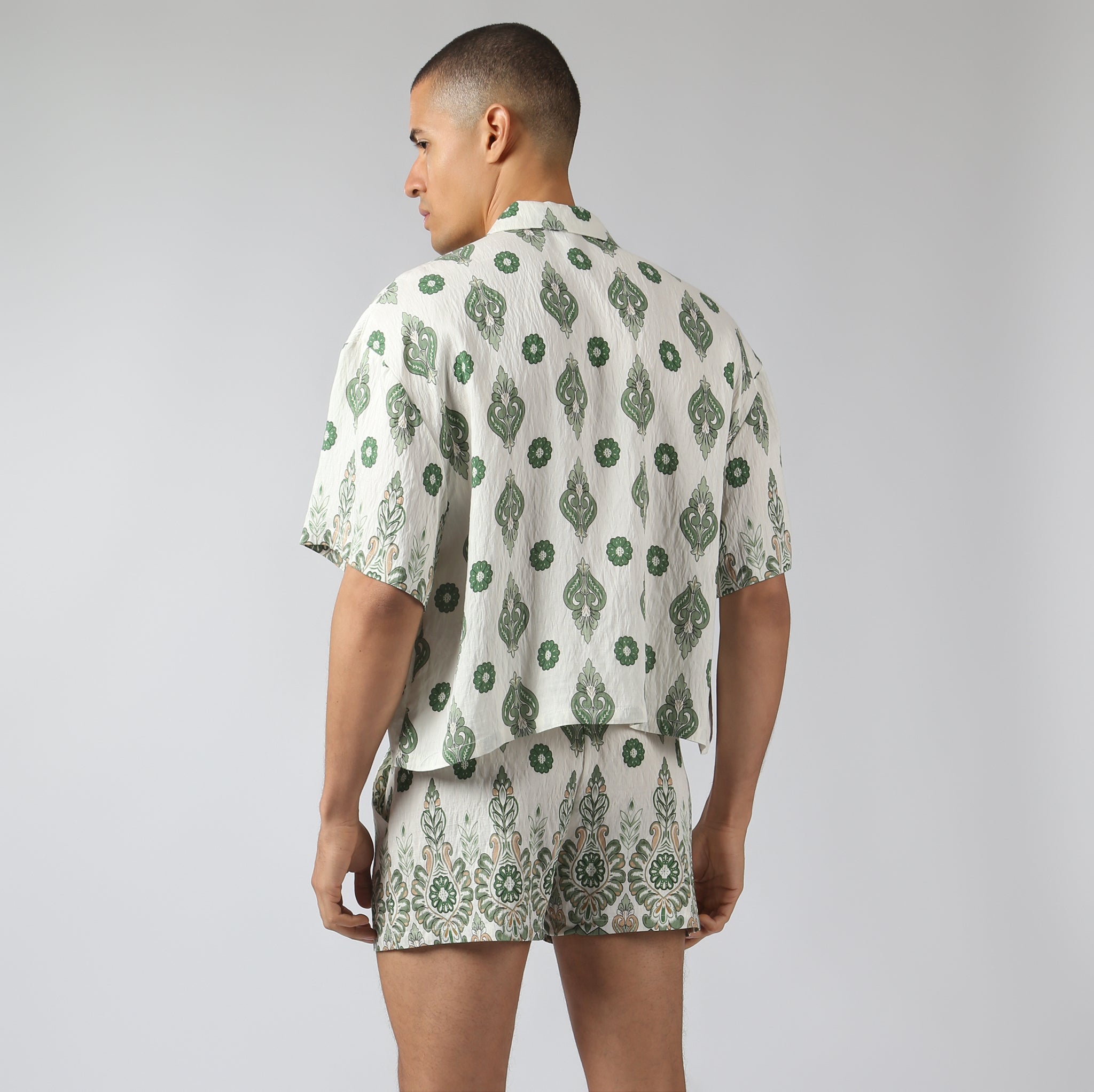 NEW- Emerald Medallion Printed Camp Shirt