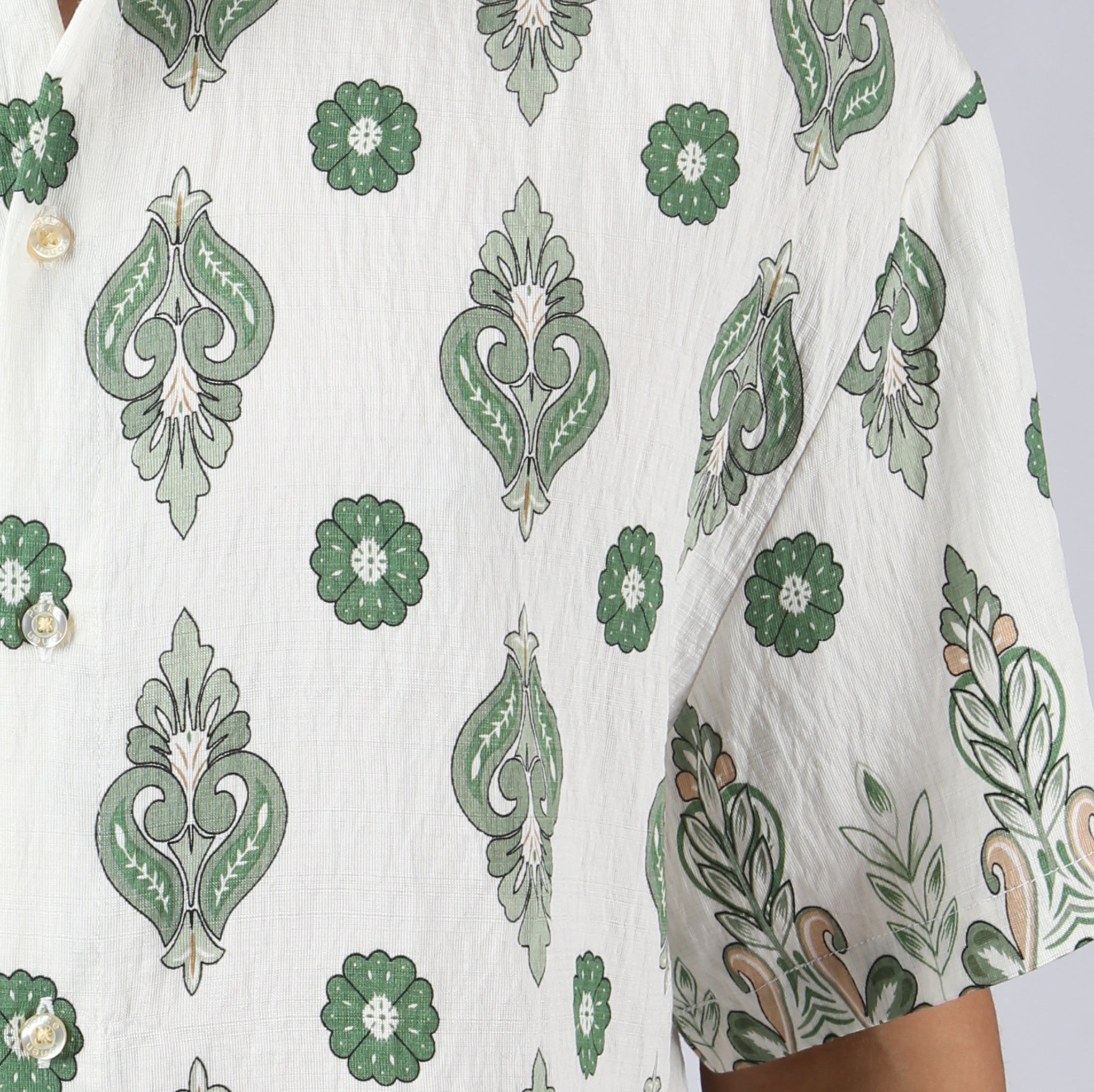 NEW- Emerald Medallion Printed Camp Shirt
