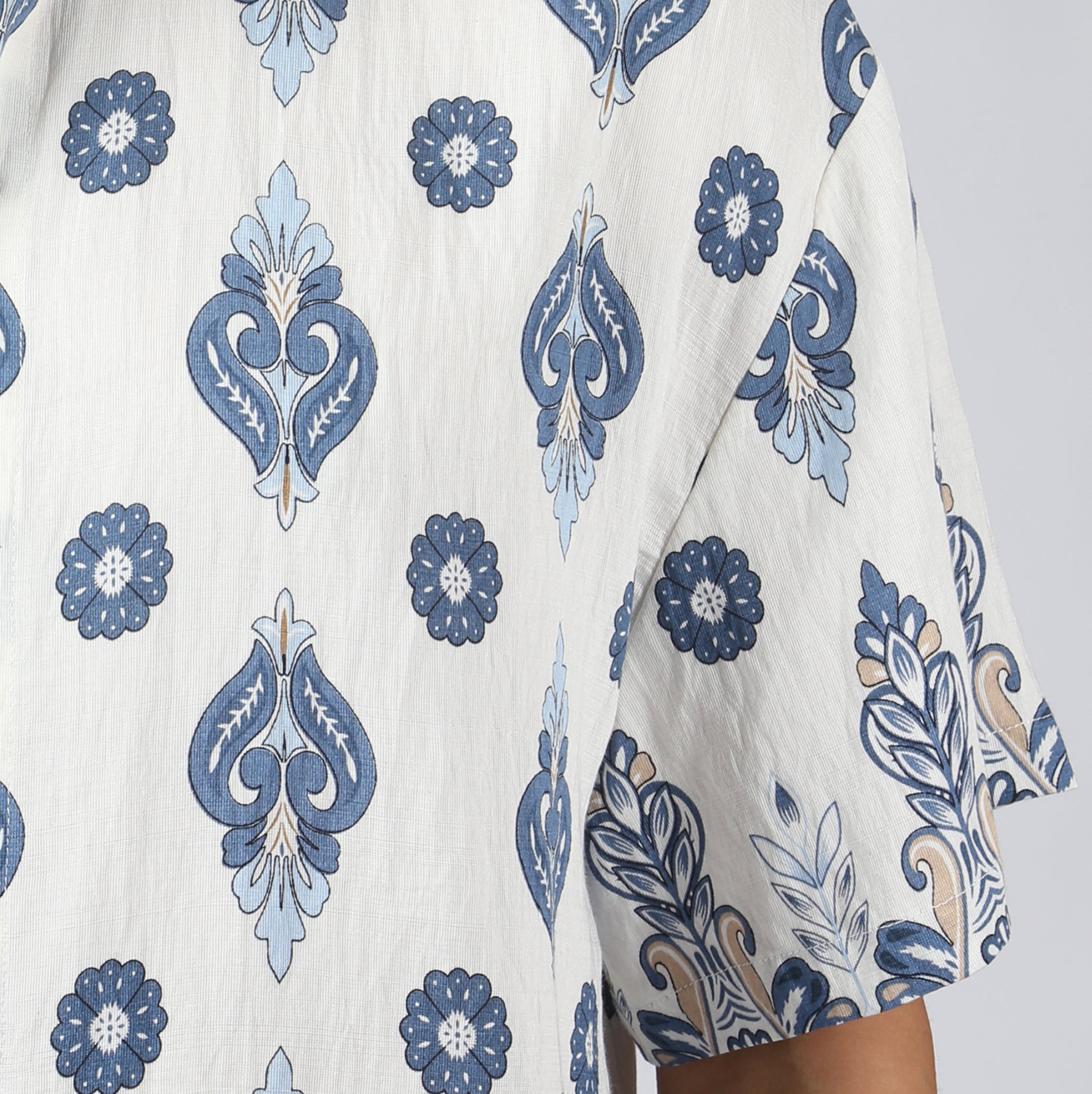 NEW- Lapis Medallion Printed Camp Shirt