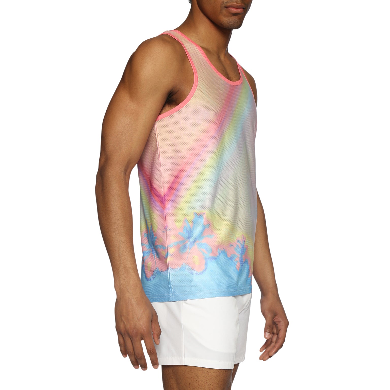 PRIDE EDITION- Rainbow's End Printed Mesh Tank Top