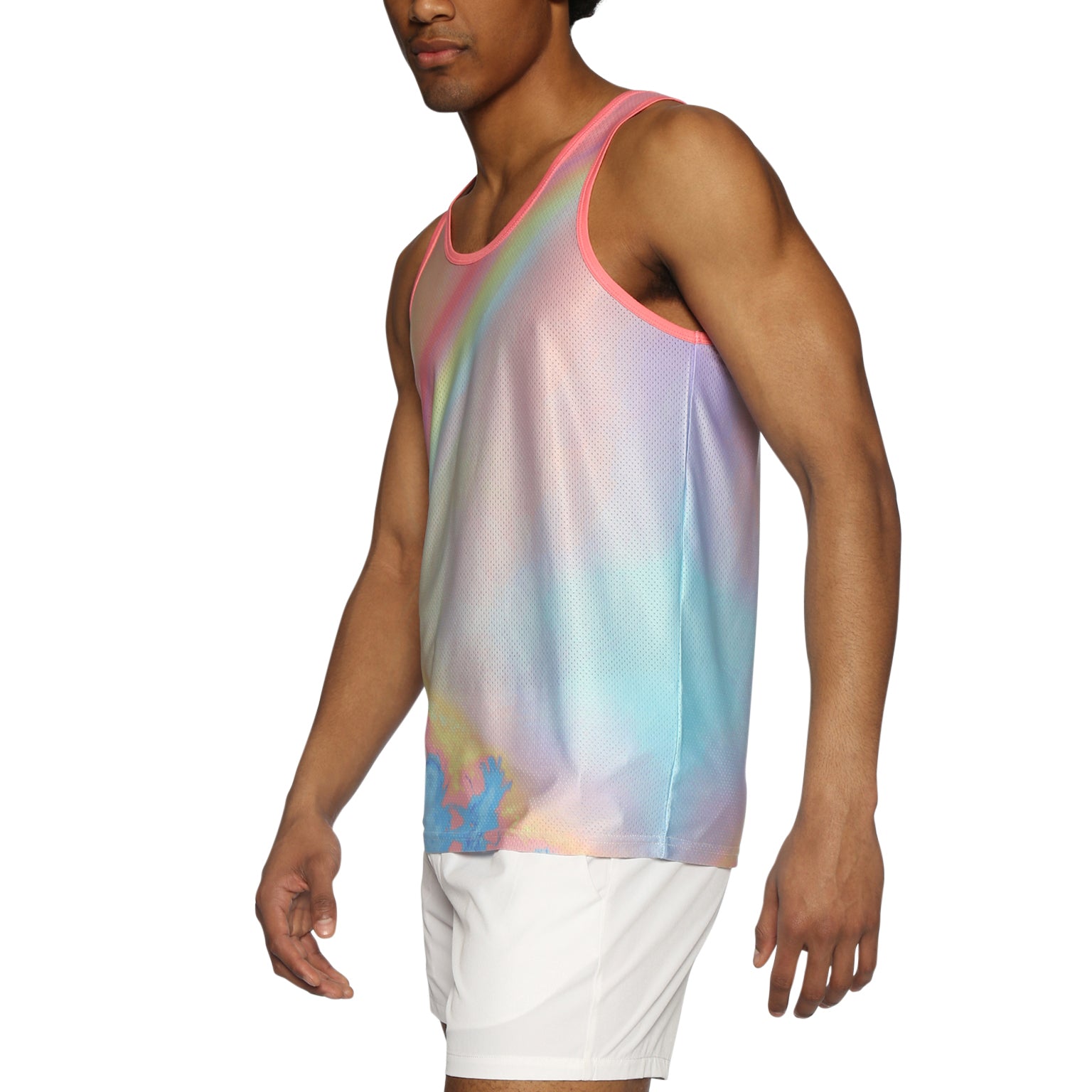 PRIDE EDITION- Rainbow's End Printed Mesh Tank Top