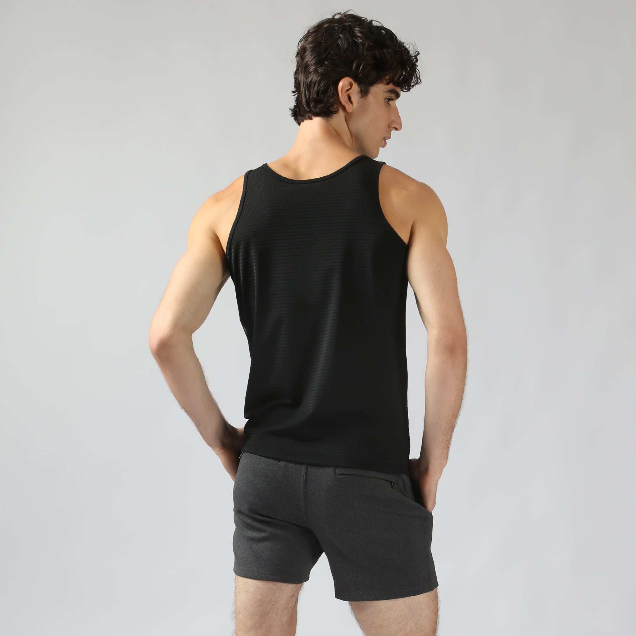 ACTIONWEAR Black Arena Mesh Tank