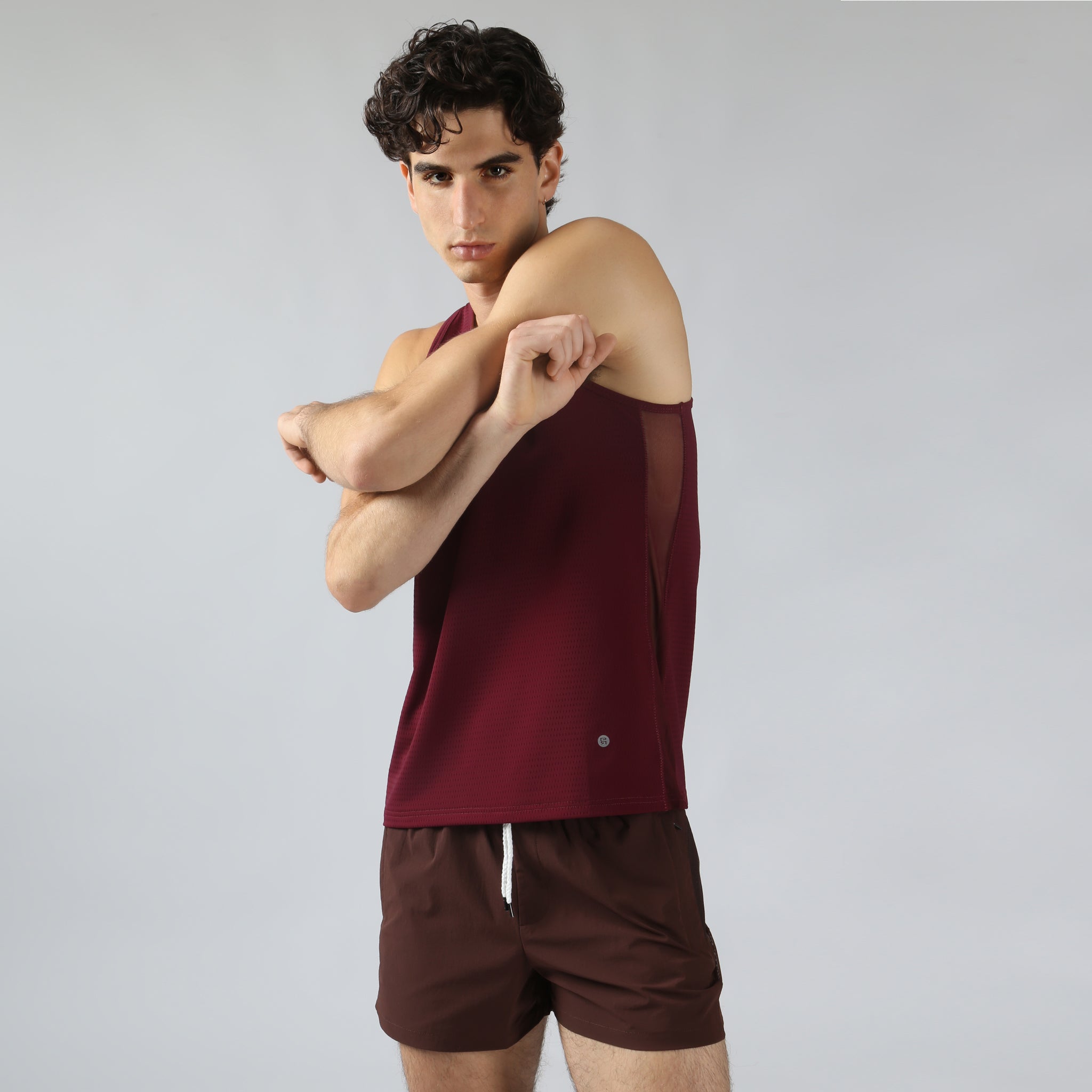 ACTIONWEAR Maroon Arena Mesh Tank