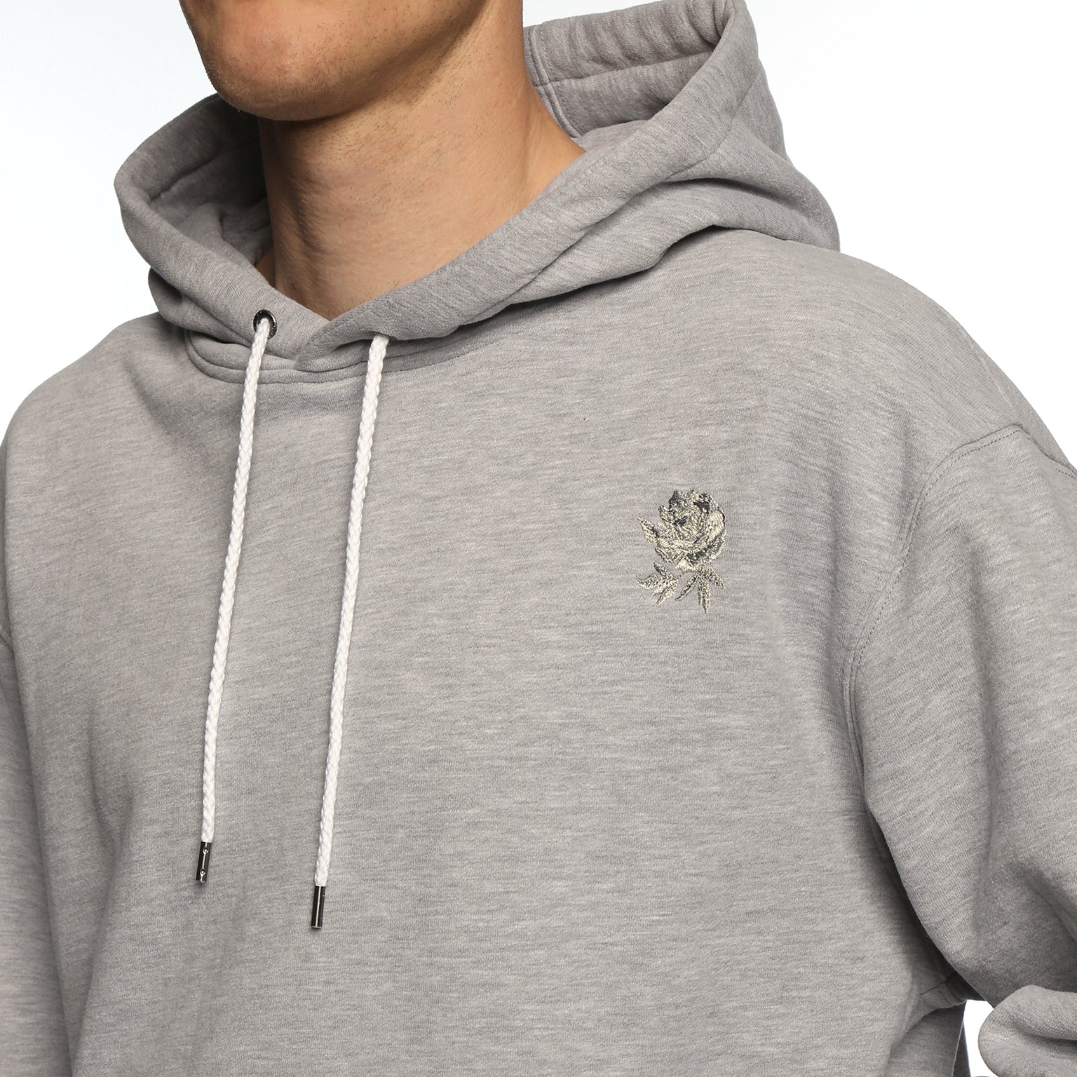 Varsity Grey Bouquet Embroidered Hoodie