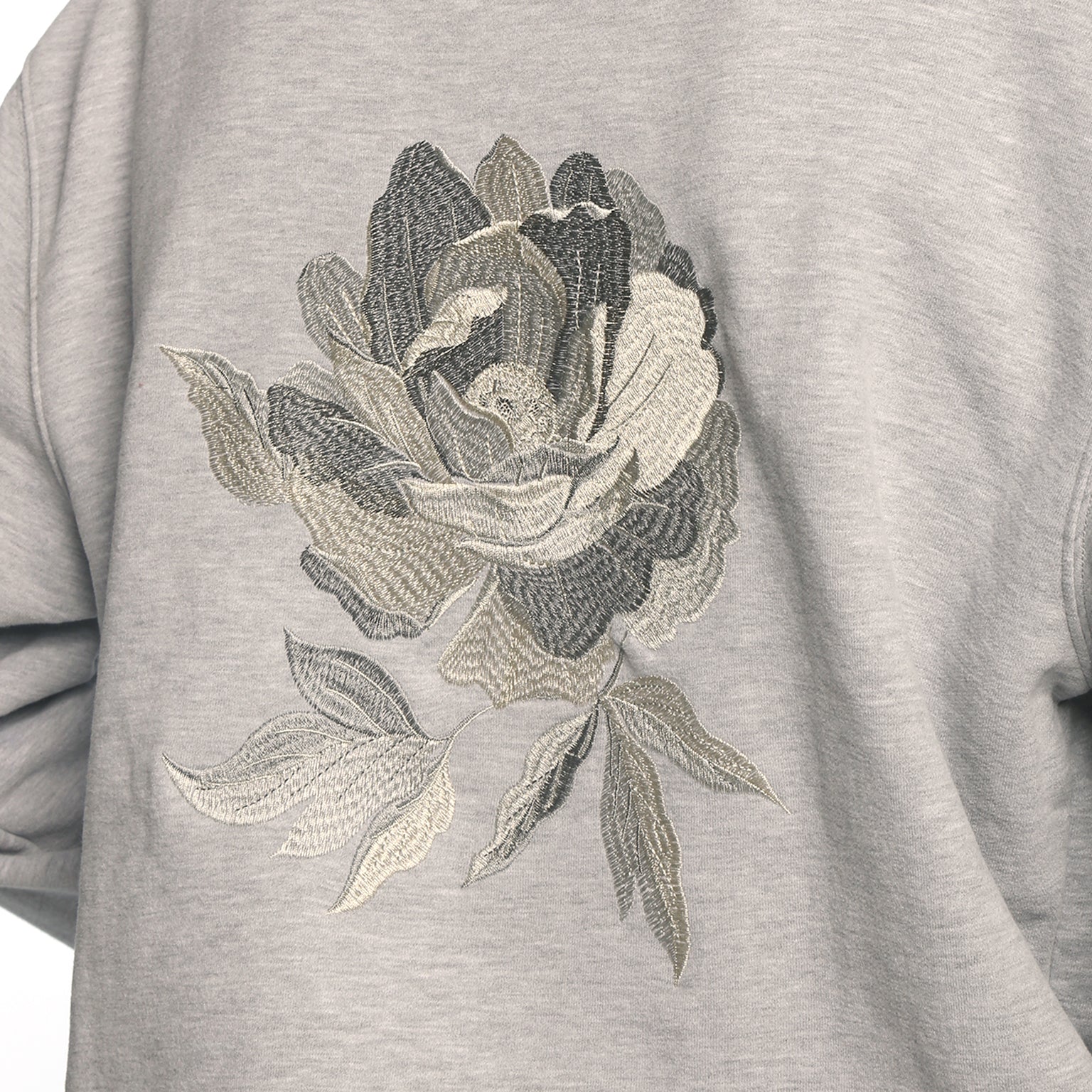 Varsity Grey Bouquet Embroidered Hoodie