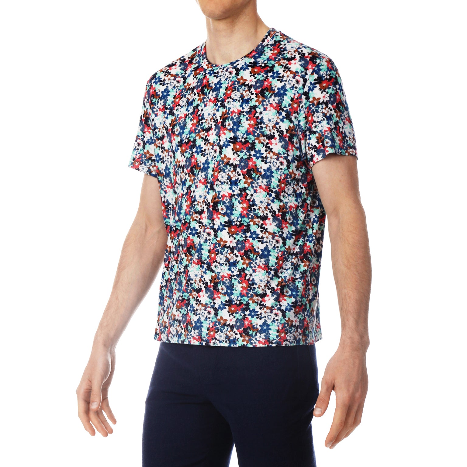 SAVE 70%- Blue Camelia Print Bushwick Tee