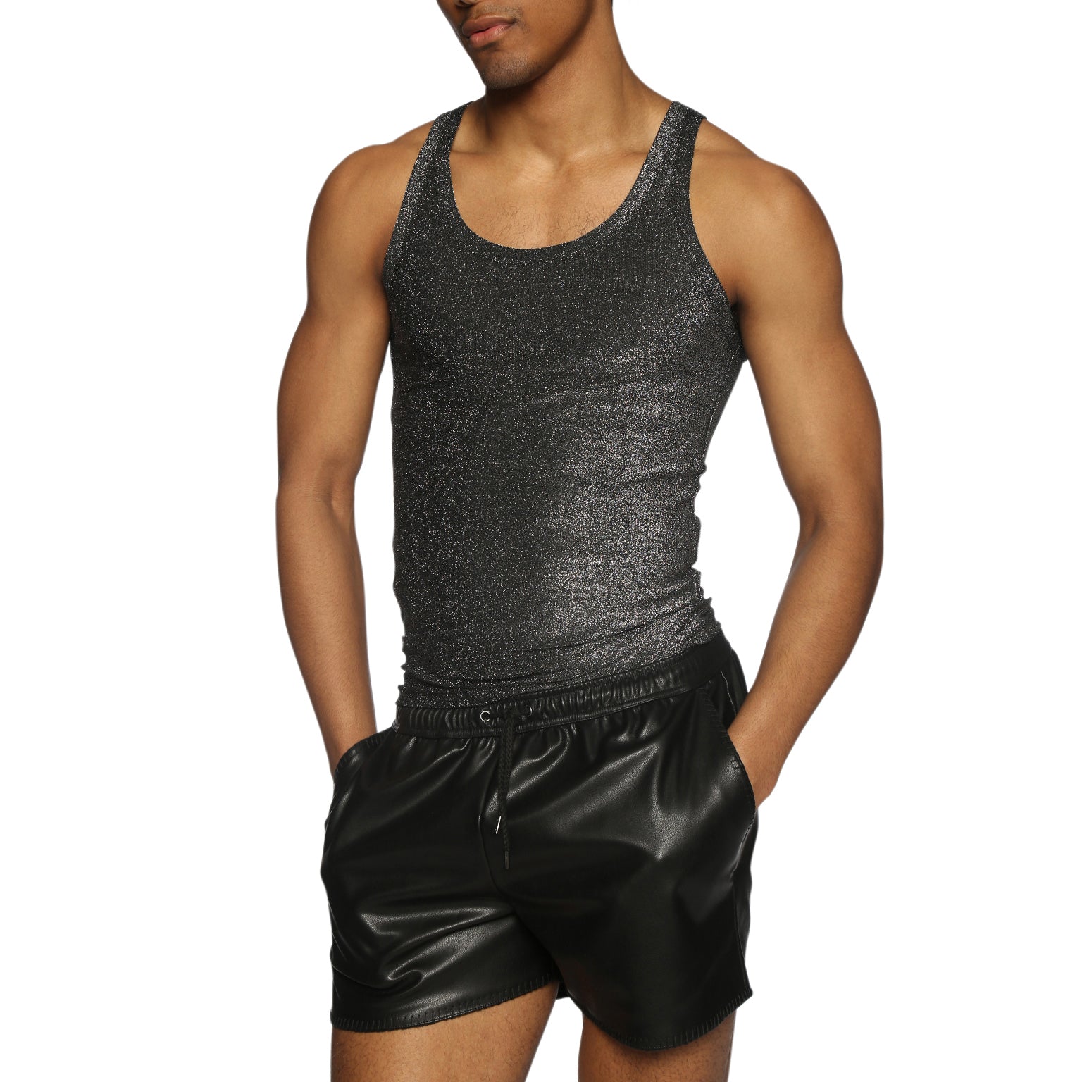 NEW ARRIVAL- Disco Black Lurex Tank