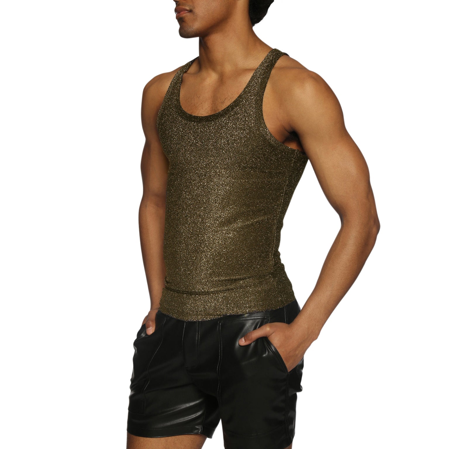 NEW ARRIVAL- Disco Gold Lurex Tank
