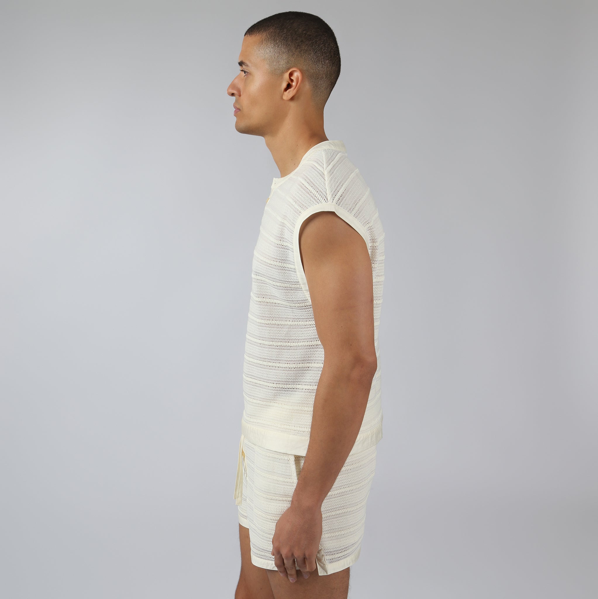 NEW- Ivory Sundown Knit Sleeveless Henley