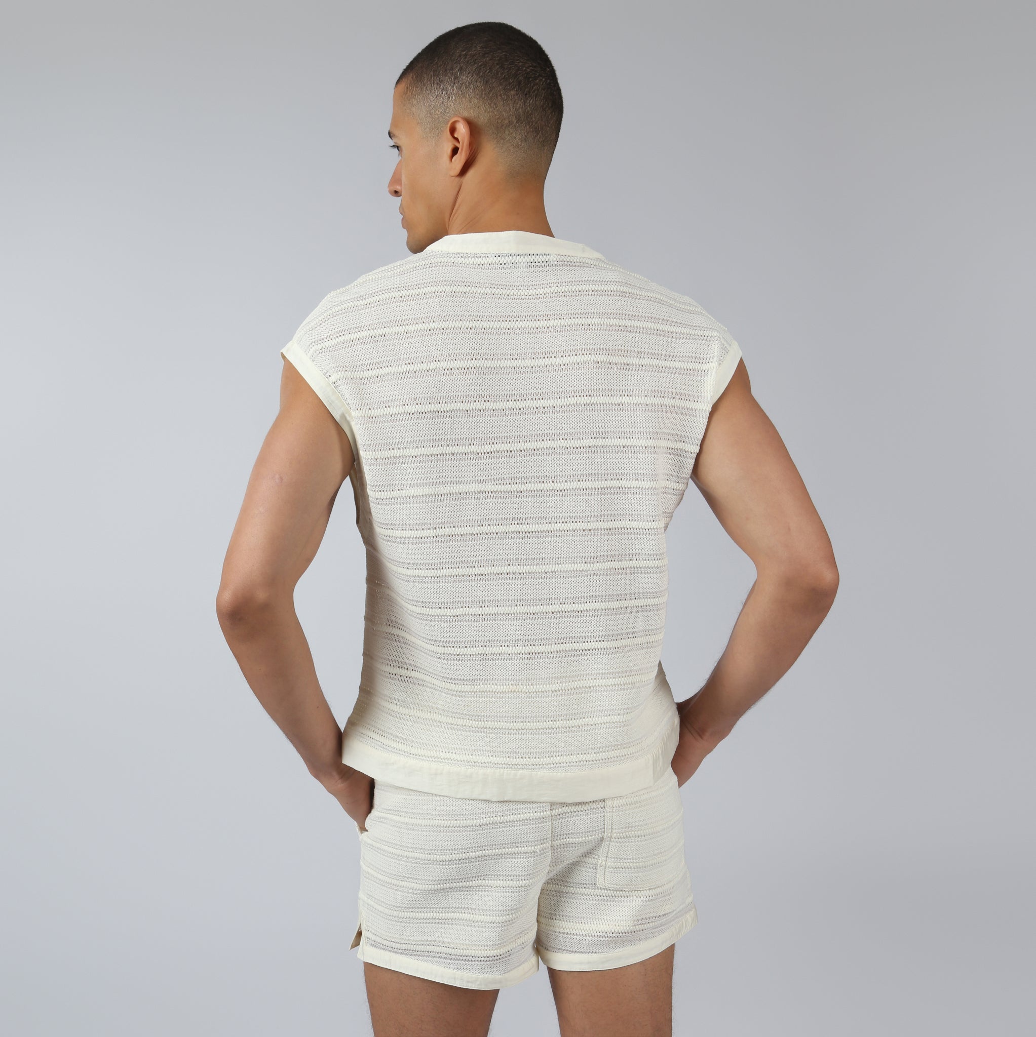 NEW- Ivory Sundown Knit Sleeveless Henley