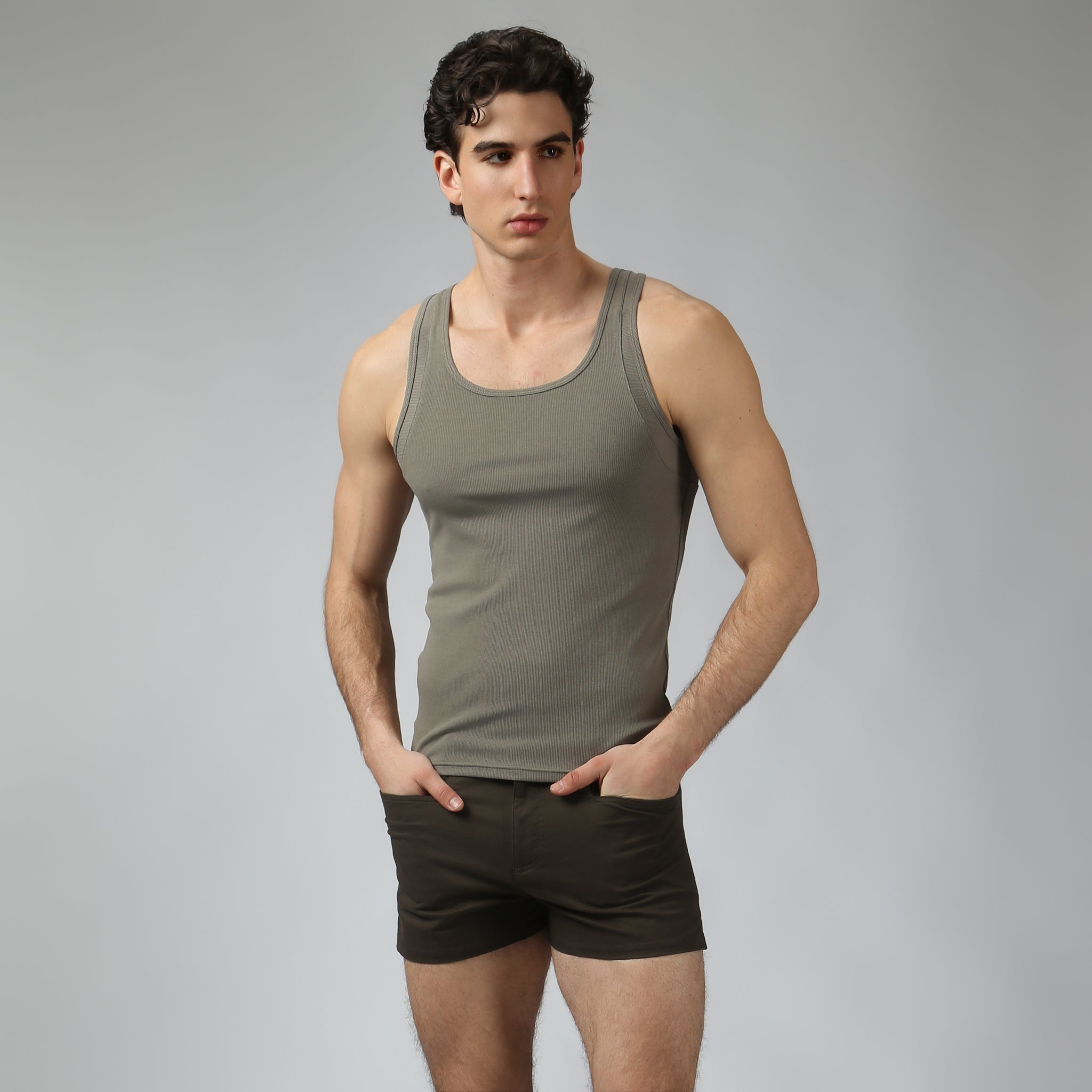 Army Beach Walk Rib Tank - Parke & Ronen