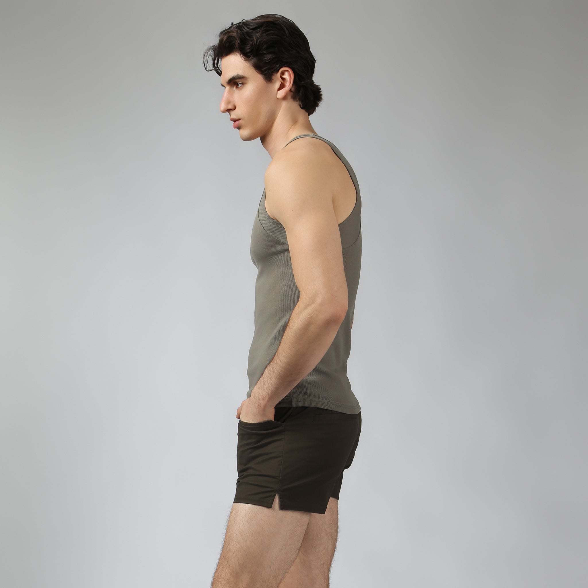 Army Beach Walk Rib Tank - Parke & Ronen