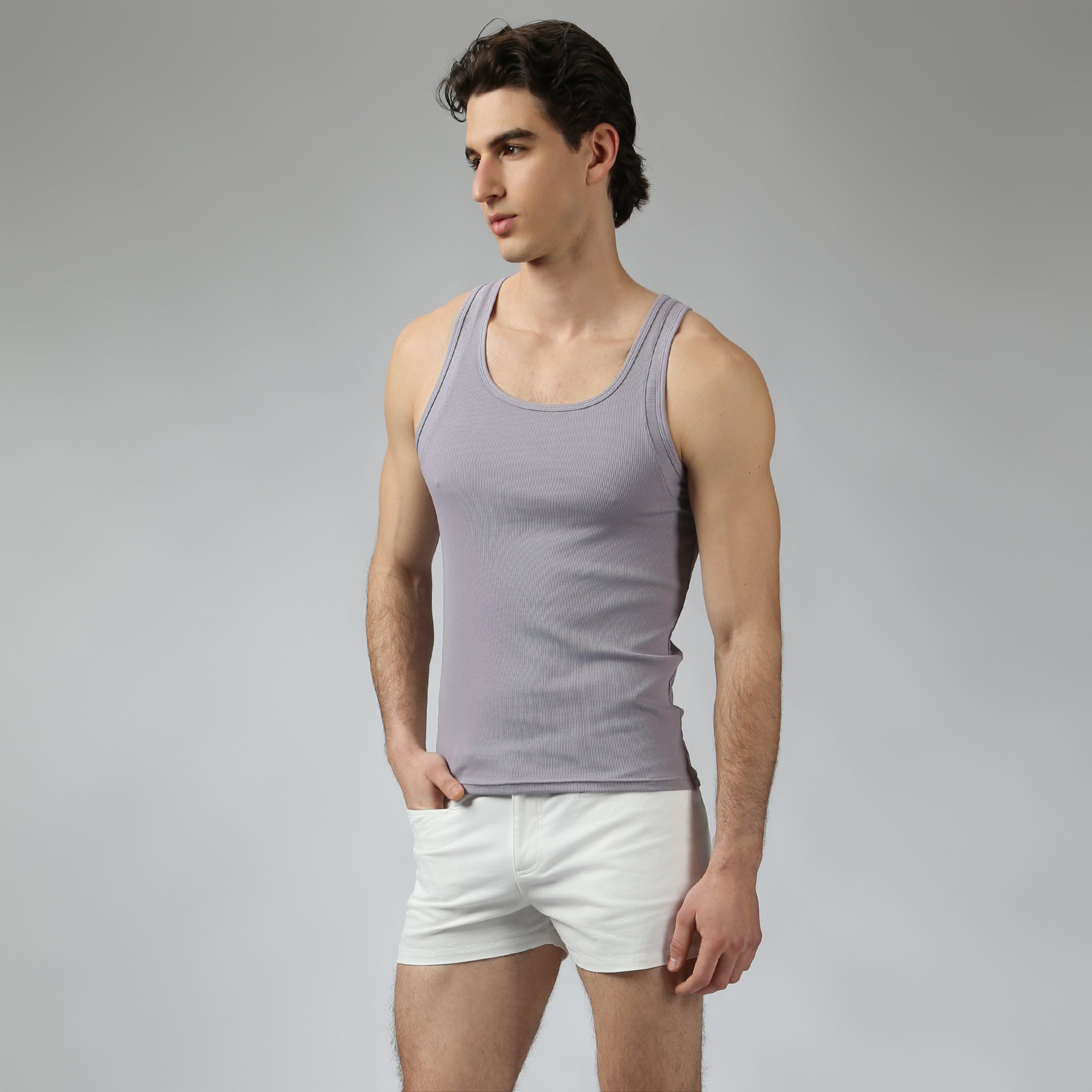 Lavender Beach Walk Rib Tank - Parke & Ronen