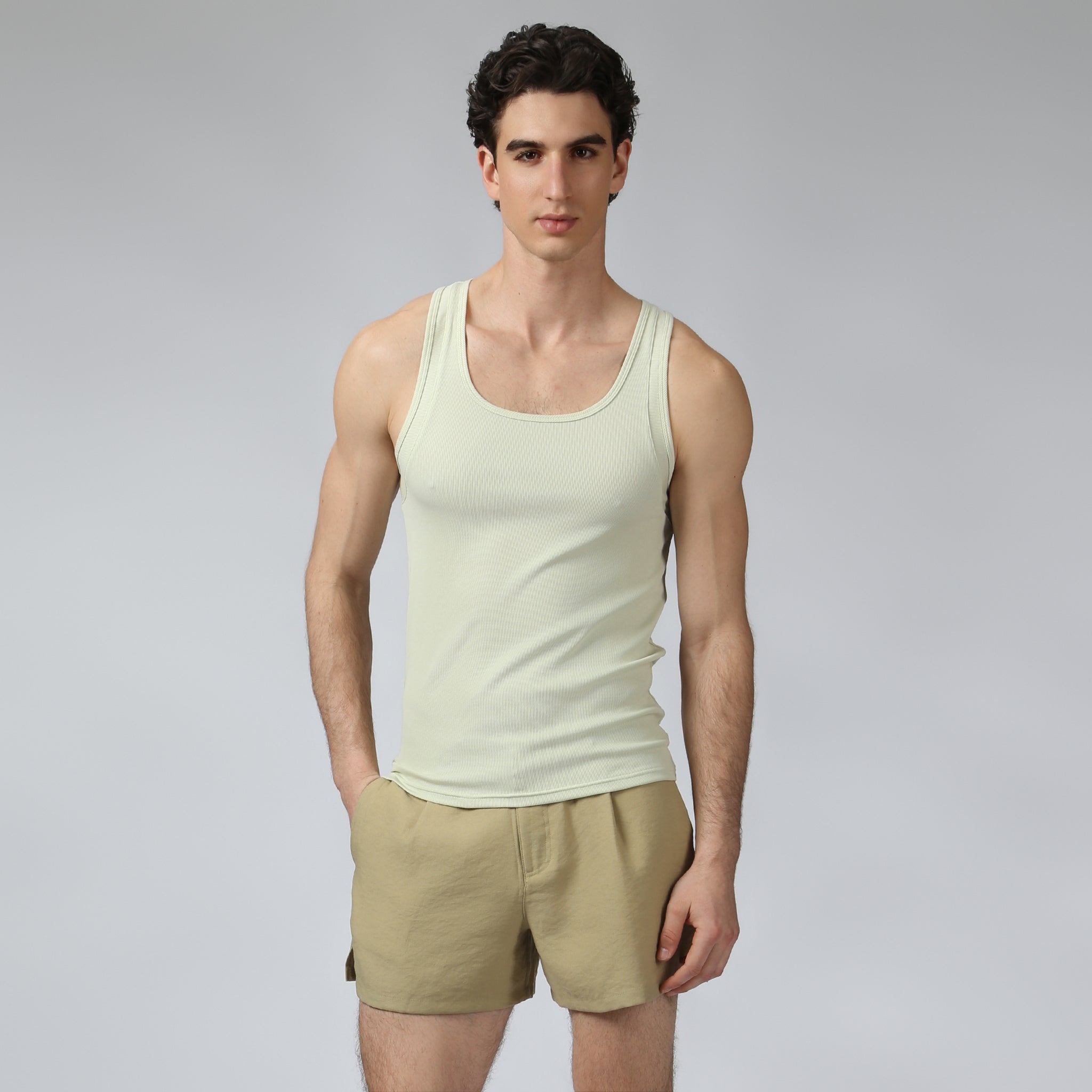 Sage Beach Walk Rib Tank - Parke & Ronen