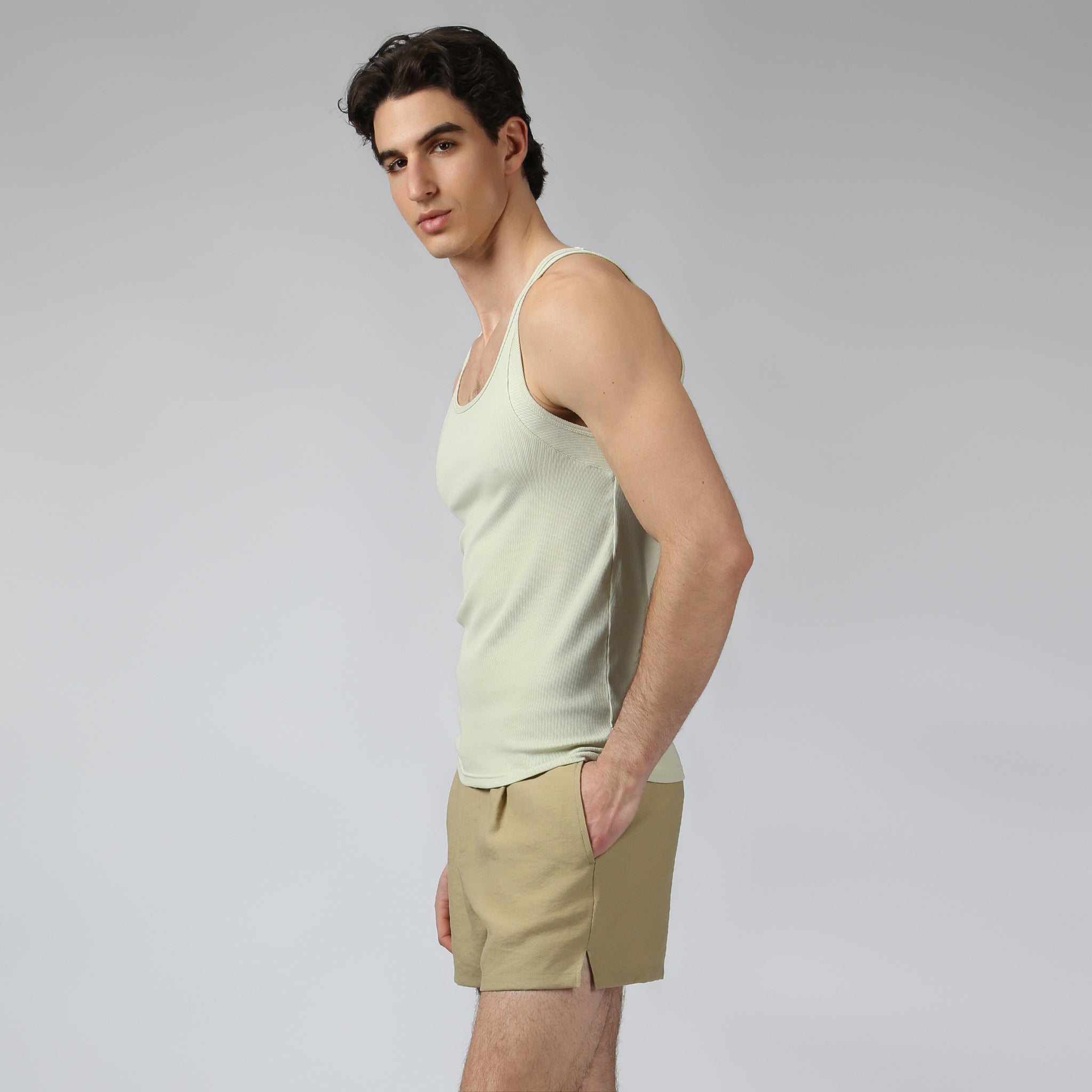 Sage Beach Walk Rib Tank - Parke & Ronen