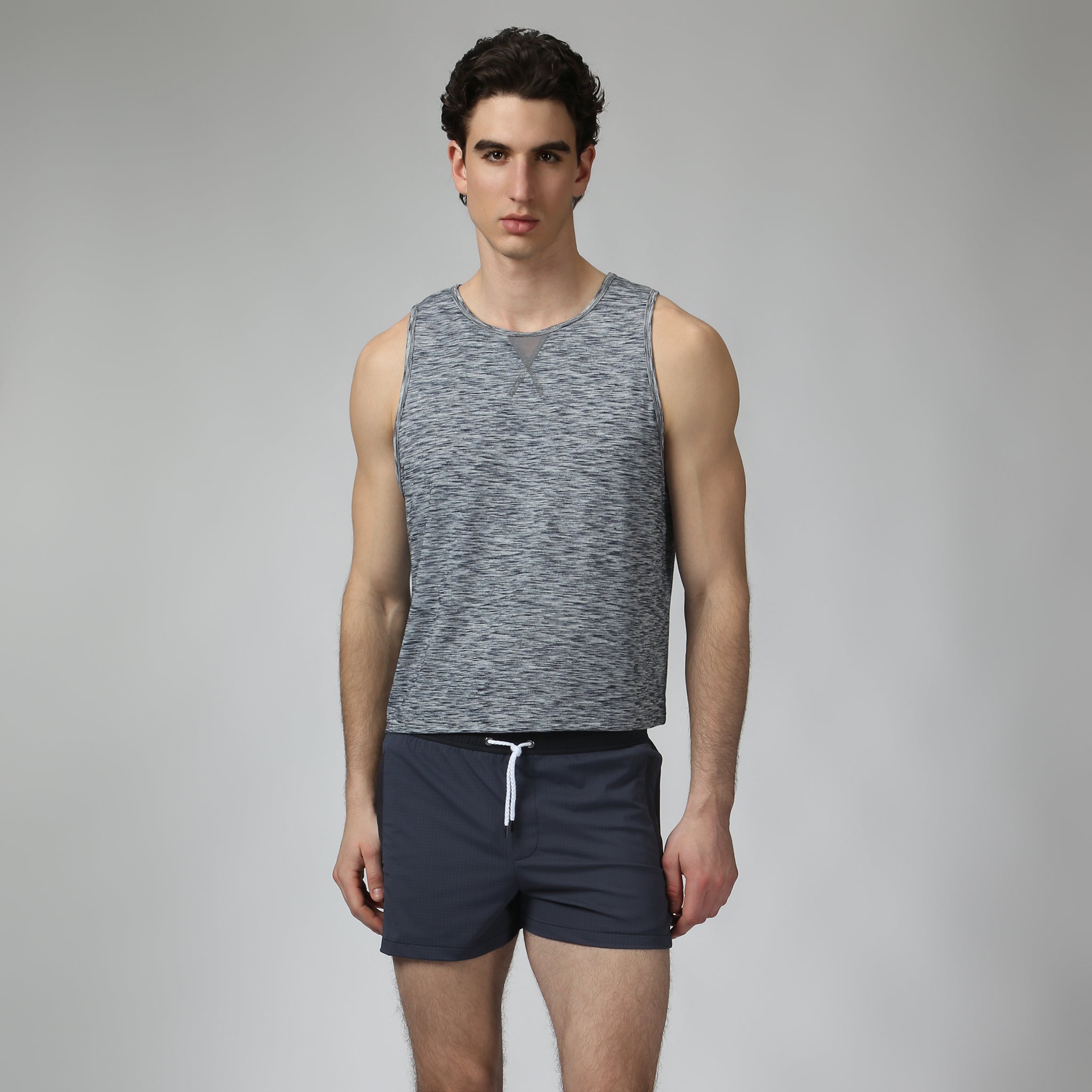Heather Grey Melange Training Camp Muscle Tee - Parke & Ronen