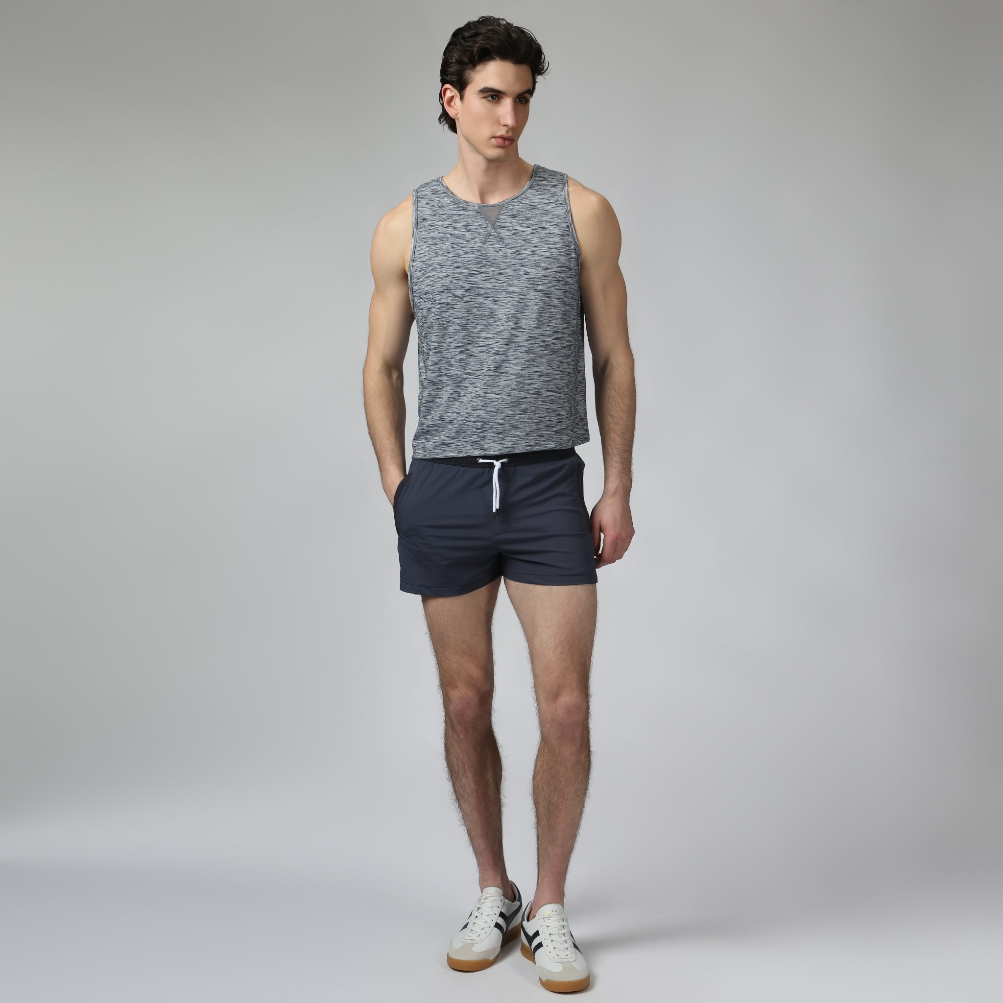 Heather Grey Melange Training Camp Muscle Tee - Parke & Ronen