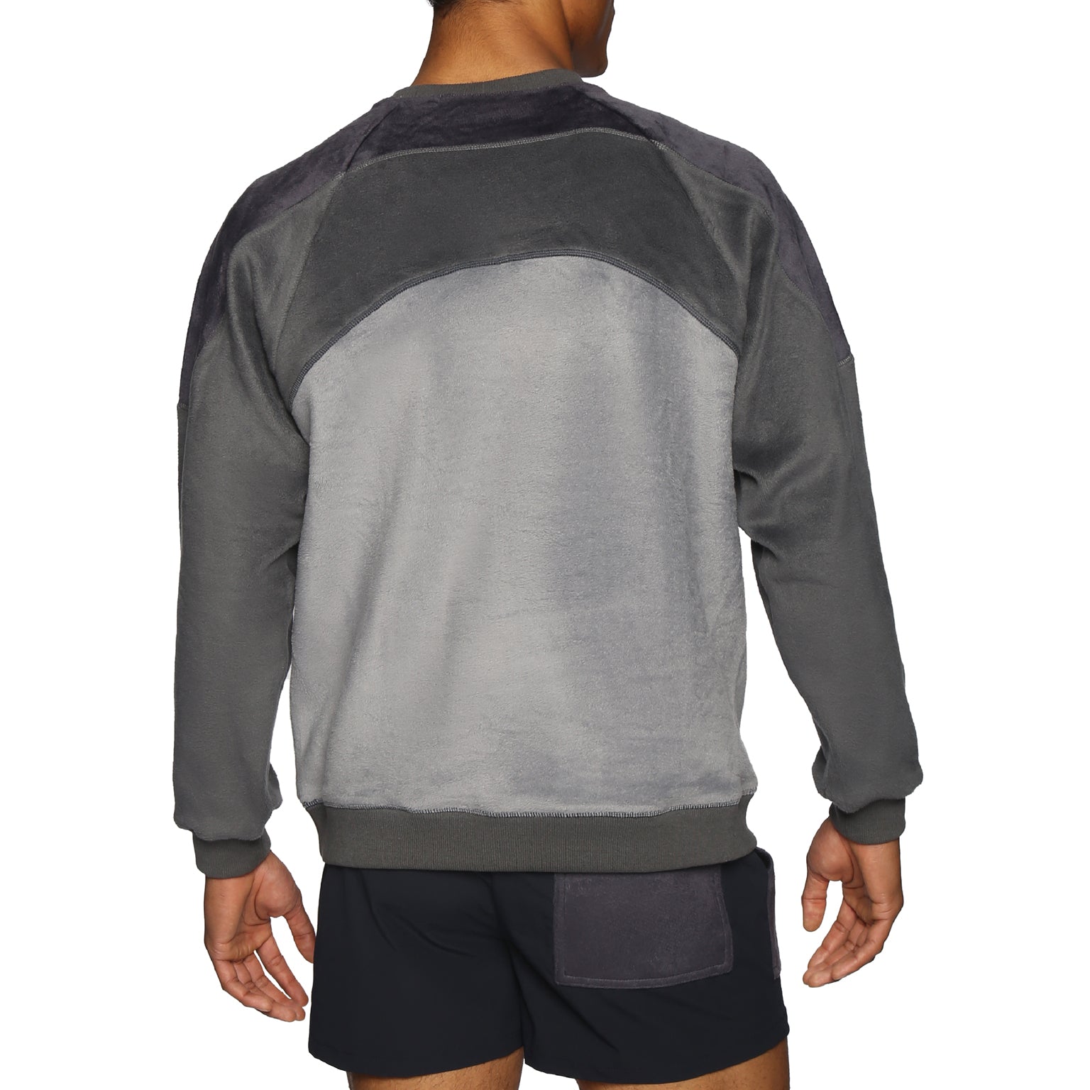 ACTIONWEAR Indigo Ushuaia Fleece Color Block Sweatshirt - parke & ronen