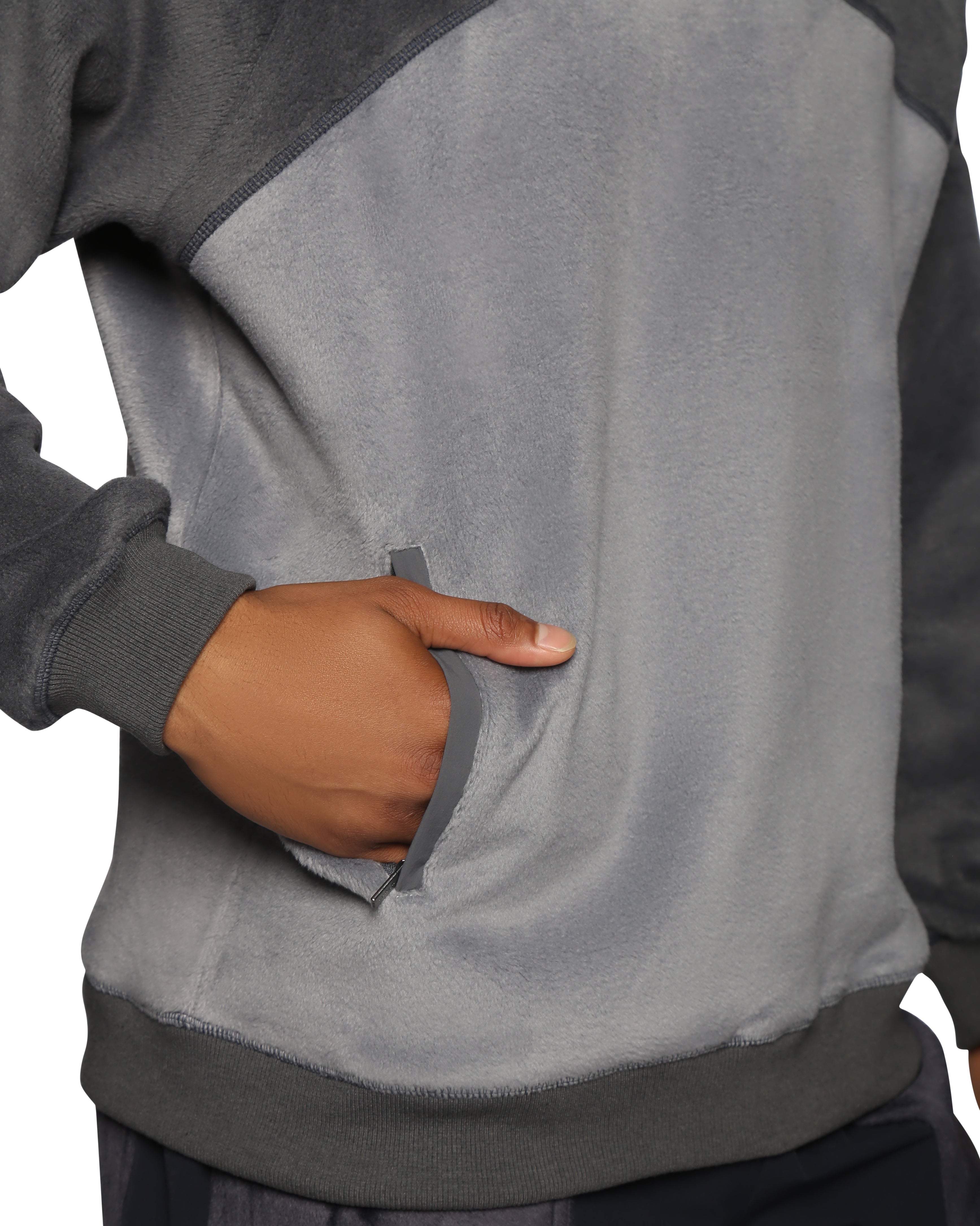 ACTIONWEAR Indigo Ushuaia Fleece Color Block Sweatshirt - parke & ronen